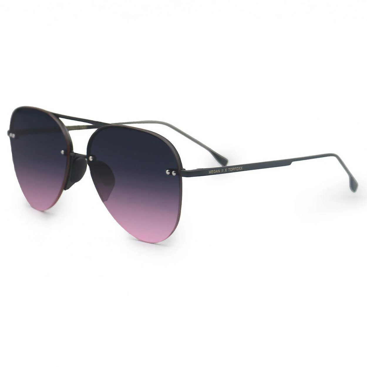 Smaller Megan 2 Faded Purple Pink - Tangle Free Aviator Sunglasses - Image 5