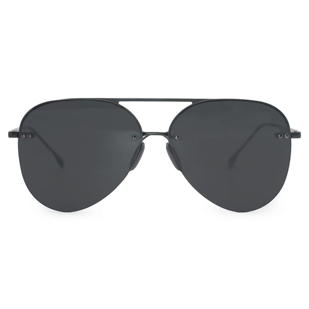 Smaller Megan 2 Jet Black- Tangle Free Aviator Sunglasses - Image 5