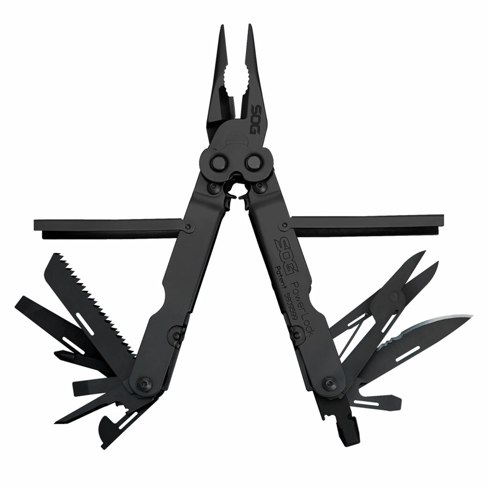 SOG PowerLock Stainless Steel Folding Knife Multi Tool Pliers, Black (2 Pack) - Image 2