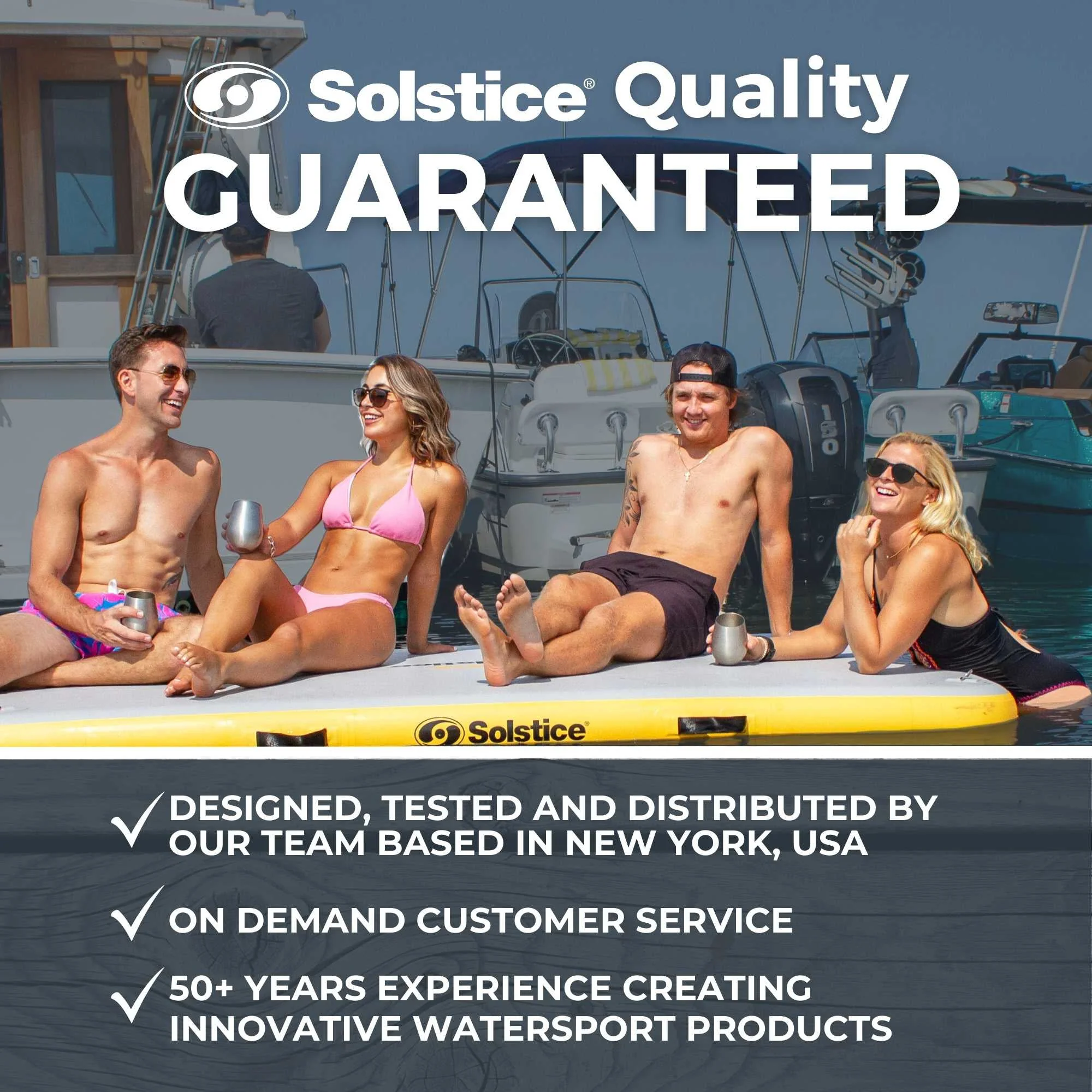Solstice 10' x 8' Inflatable Floating Dock Rafting Platform with Pump and Bag - Image 7