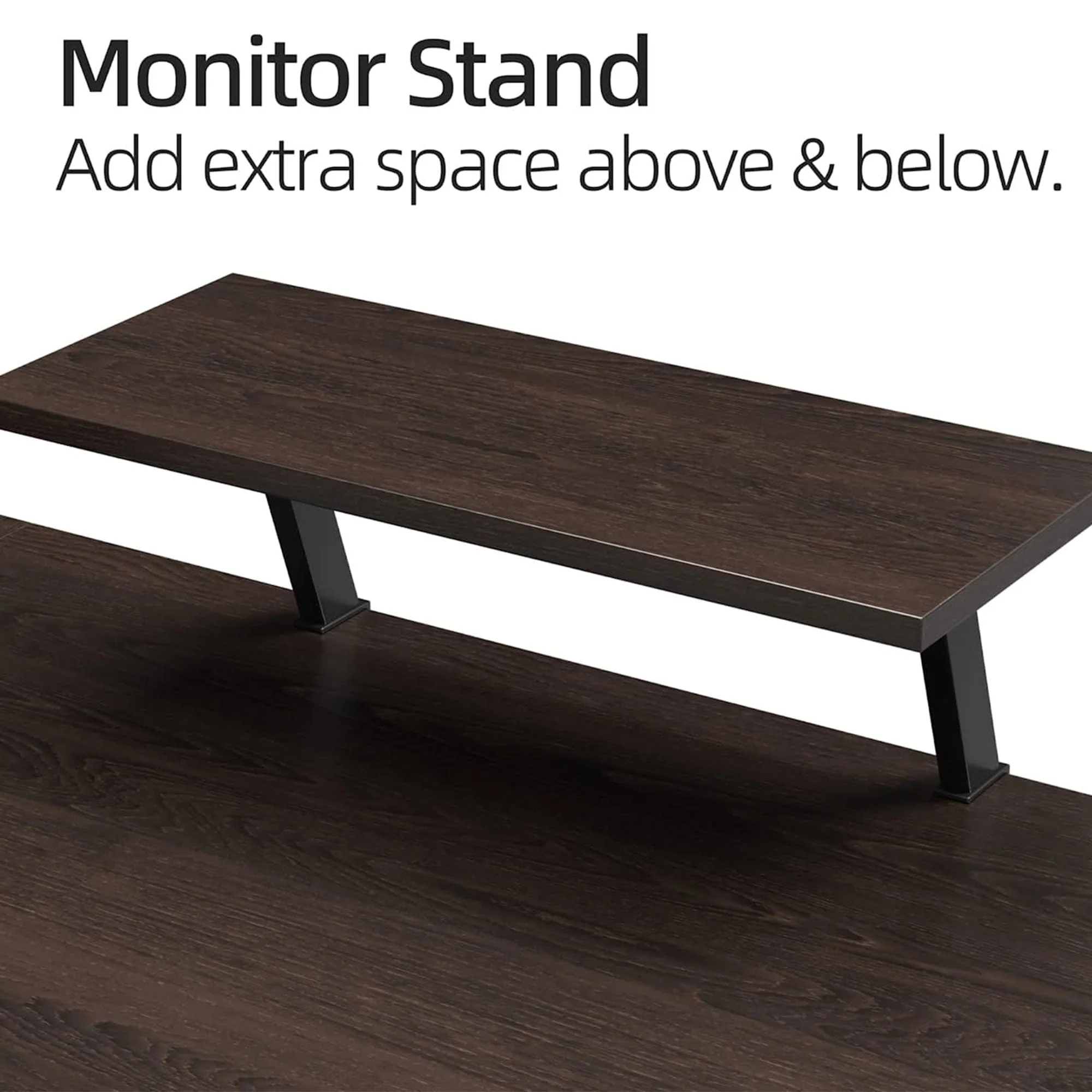 Somdot L Shaped Corner Gaming and Computer Desk with Monitor Stand, Black Walnut - Image 5