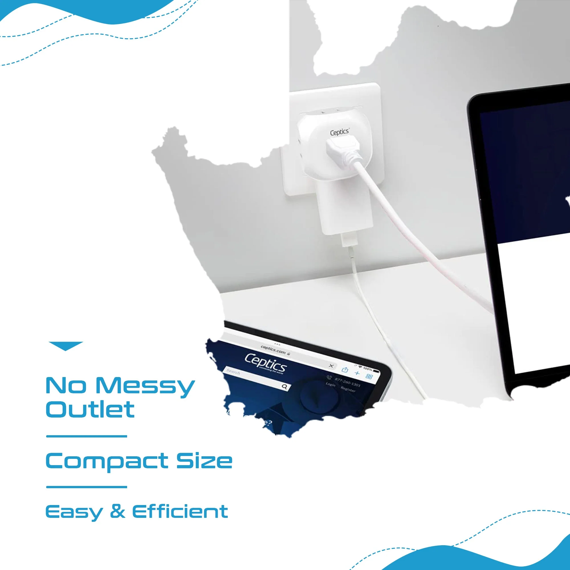 South Africa Travel Plug Adapter - 4 in 1 - Ultra Compact - Light Weight (PT-10L) - Image 7