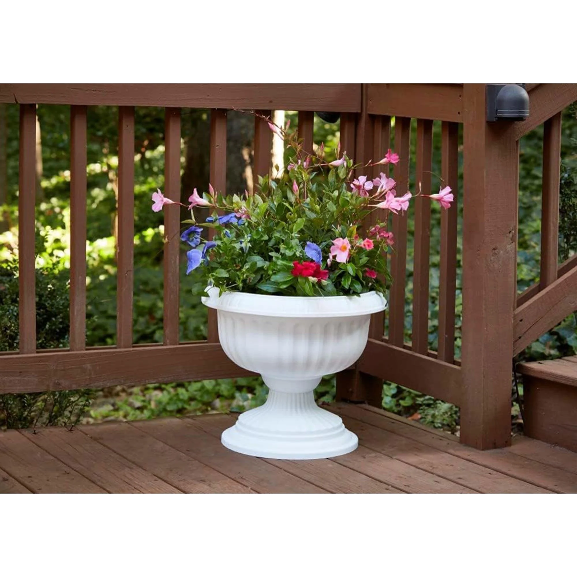 Southern Patio Dynamic Design Outdoor 18 In Resin Grecian Urn Planter Pot, White - Image 2