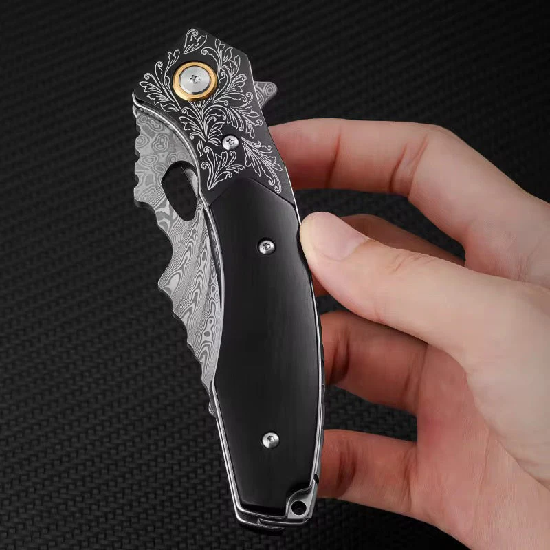 Specter Handmade VG10 Damascus Pocket Knife – Ebony Handle - Image 5