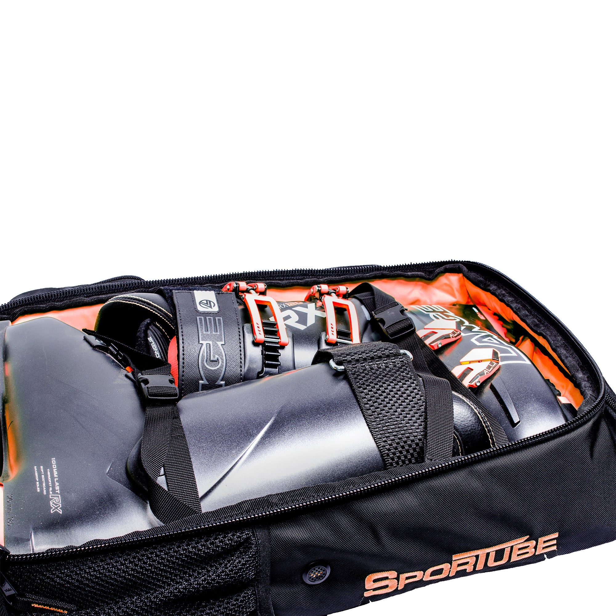 Sportube Cabin Cruiser Wheeled Carry On Padded Gear & Travel Boot Bag, Orange - Image 11