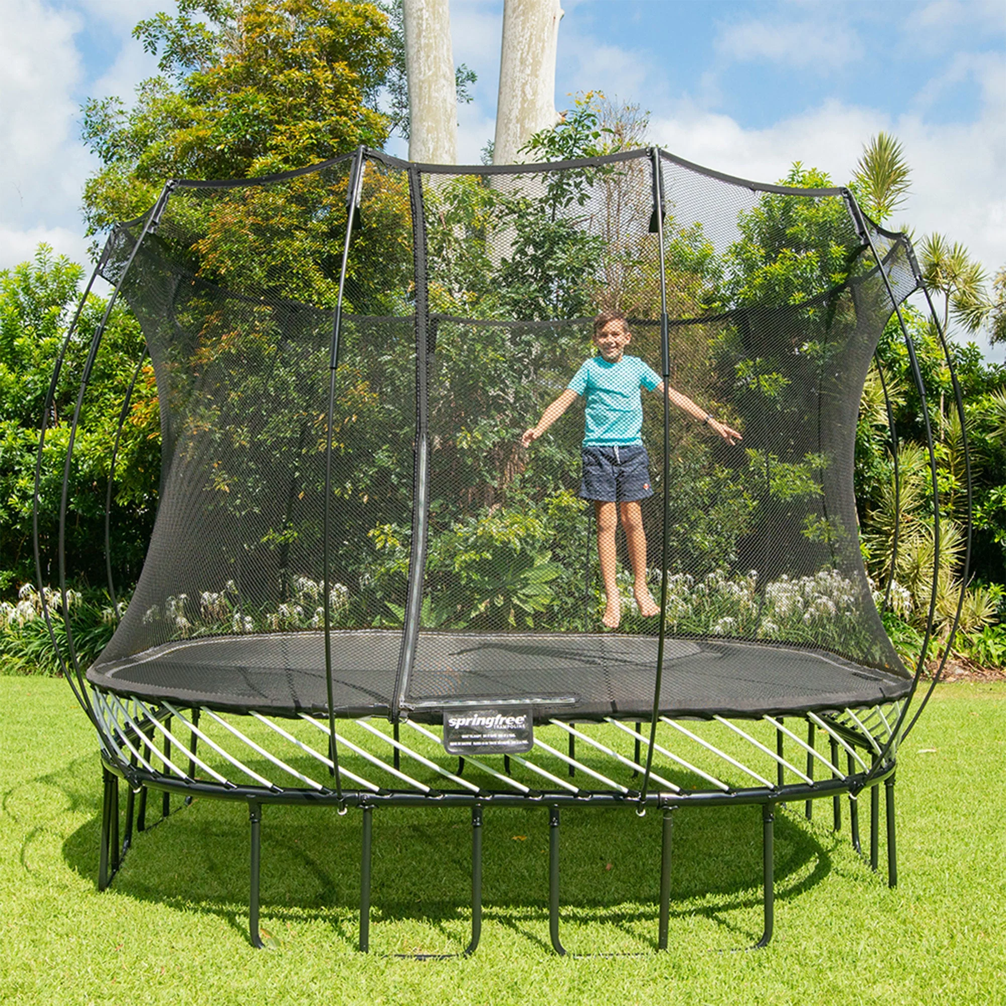 Springfree Trampoline Kids Square 13 Ft Trampoline & FlexrStep V2 Safety Ladder - Image 5