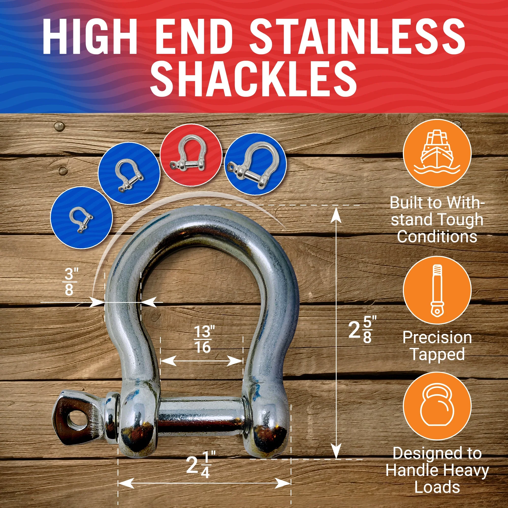 Stainless Steel Bow Shackles - Image 6
