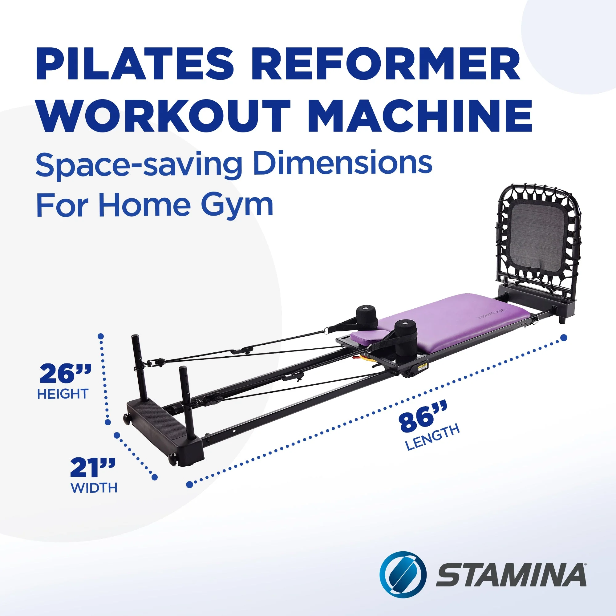 Stamina 55-4379 AeroPilates Reformer Plus Whole Body Resistance Workout Equipment - Image 4