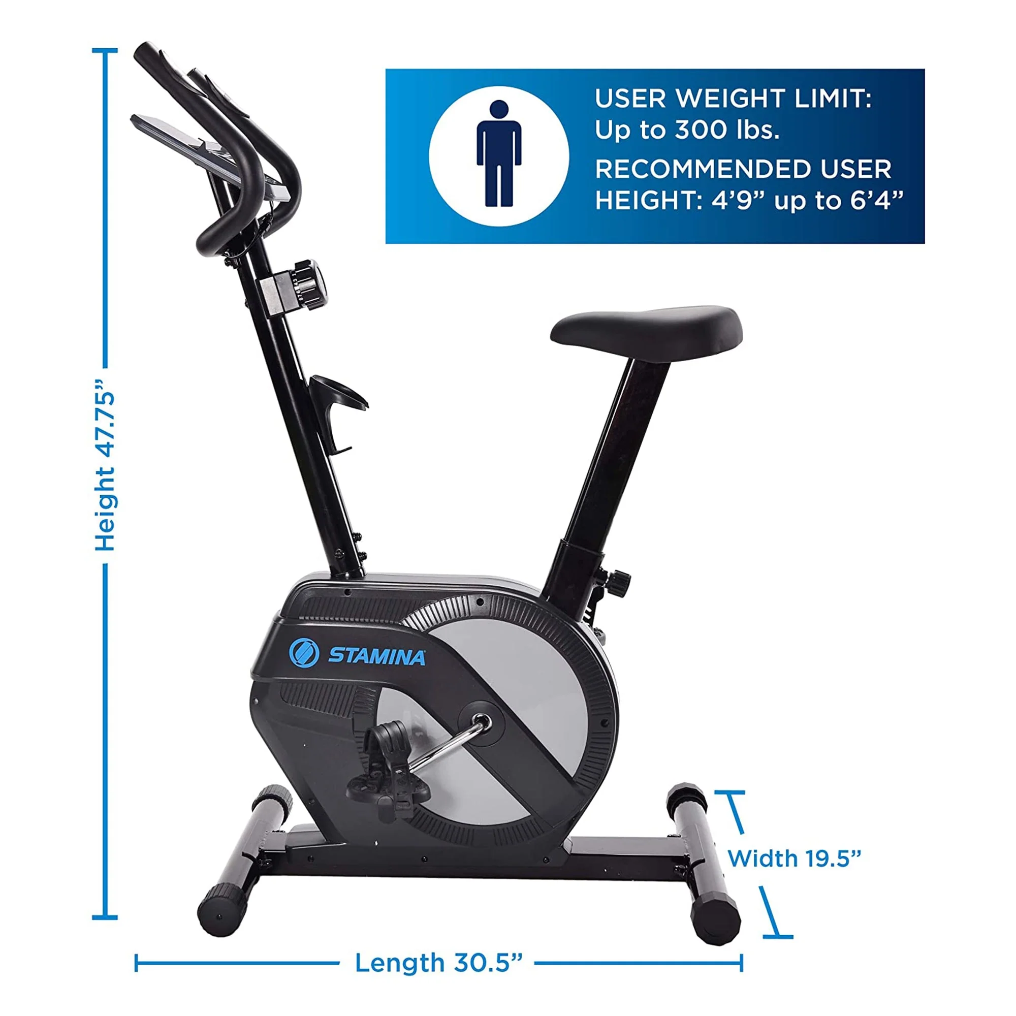 Stamina Products 15-1308 Upright Exercise Bike w/ 8 Level Magnetic Resistance - Image 5