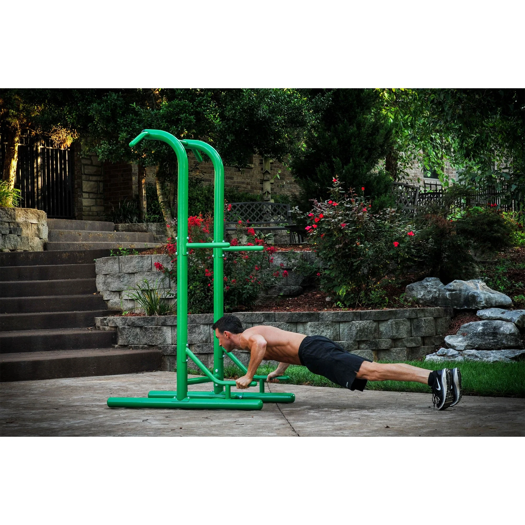 Stamina Products Outdoor Fitness Multi Use Strength Training Power Tower, Green - Image 3