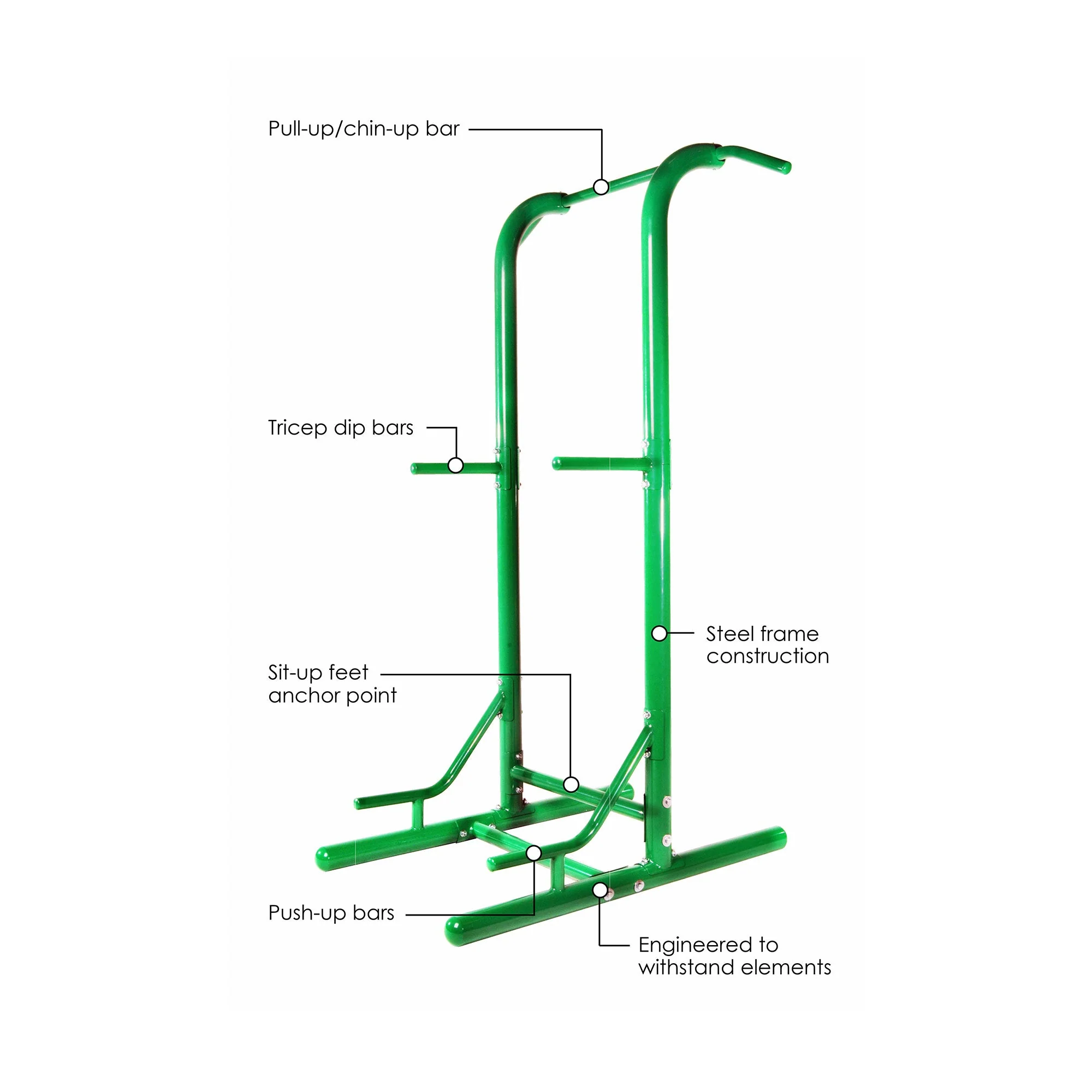 Stamina Products Outdoor Fitness Multi Use Strength Training Power Tower, Green - Image 7
