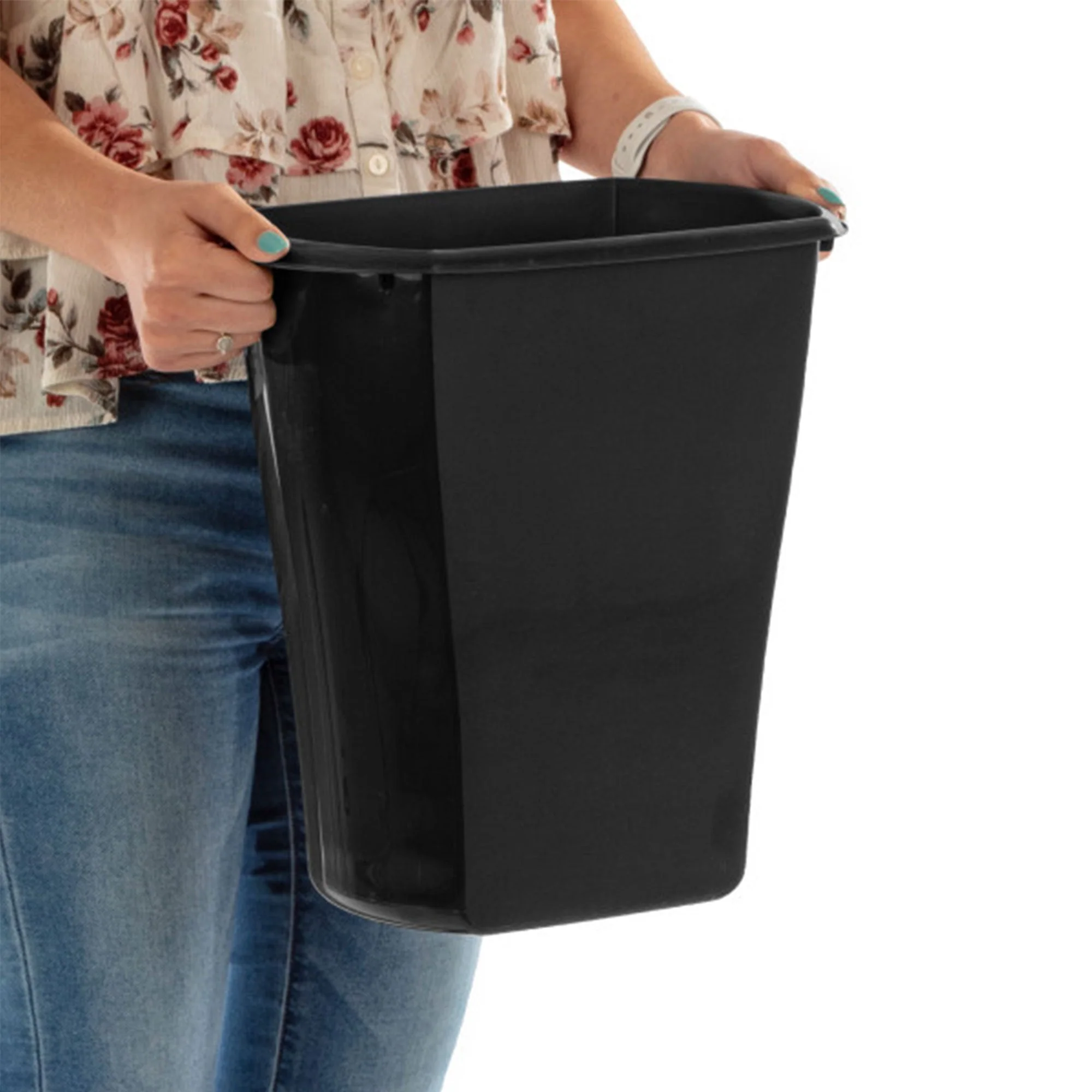 Sterilite 10519006 3 Gallon Ultra Plastic Wastebasket Trash Can, Black (6 Pack) - Image 6