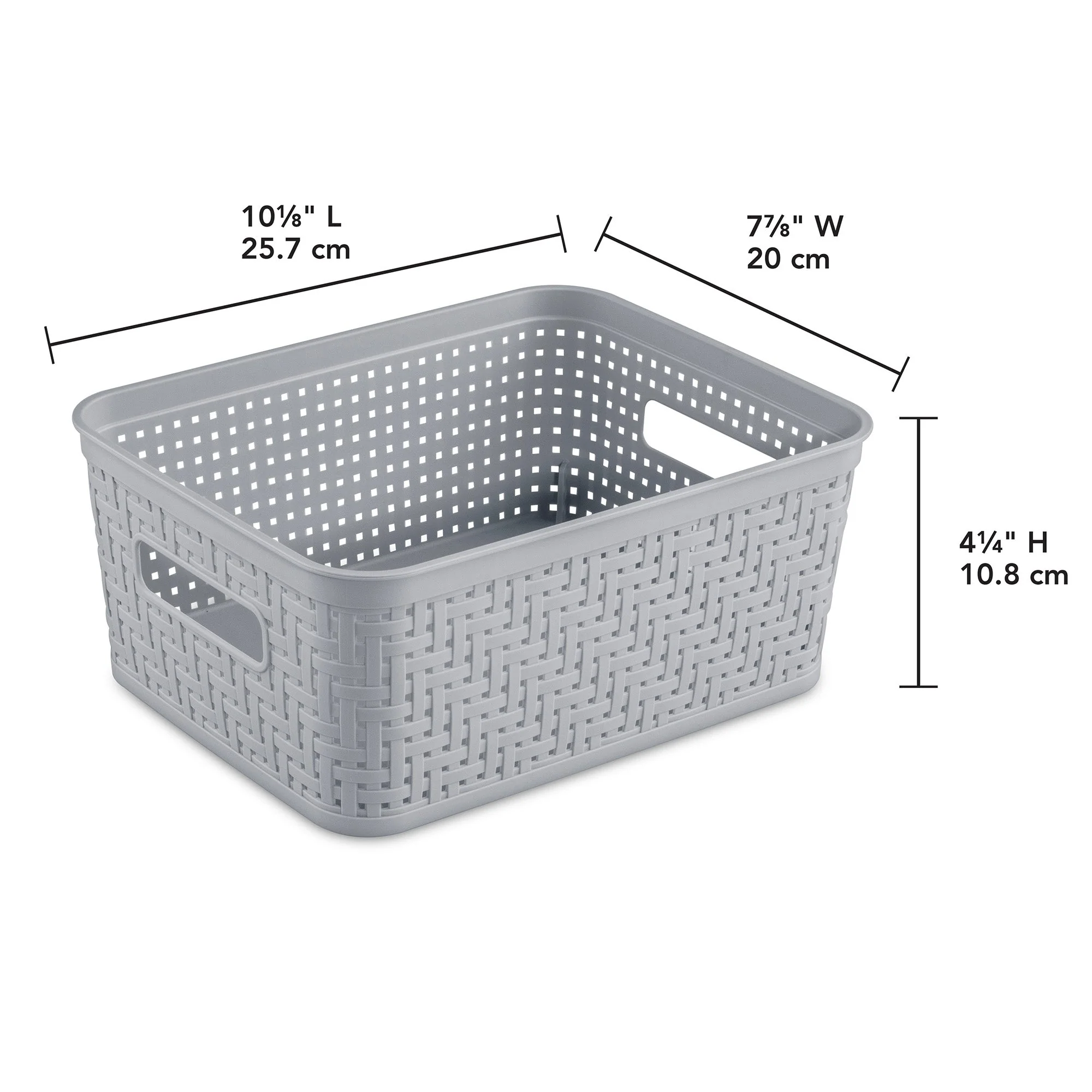 Sterilite 10x8x4.25 Inch Rectangular Short Basket for Home Organization (8 Pack) - Image 2