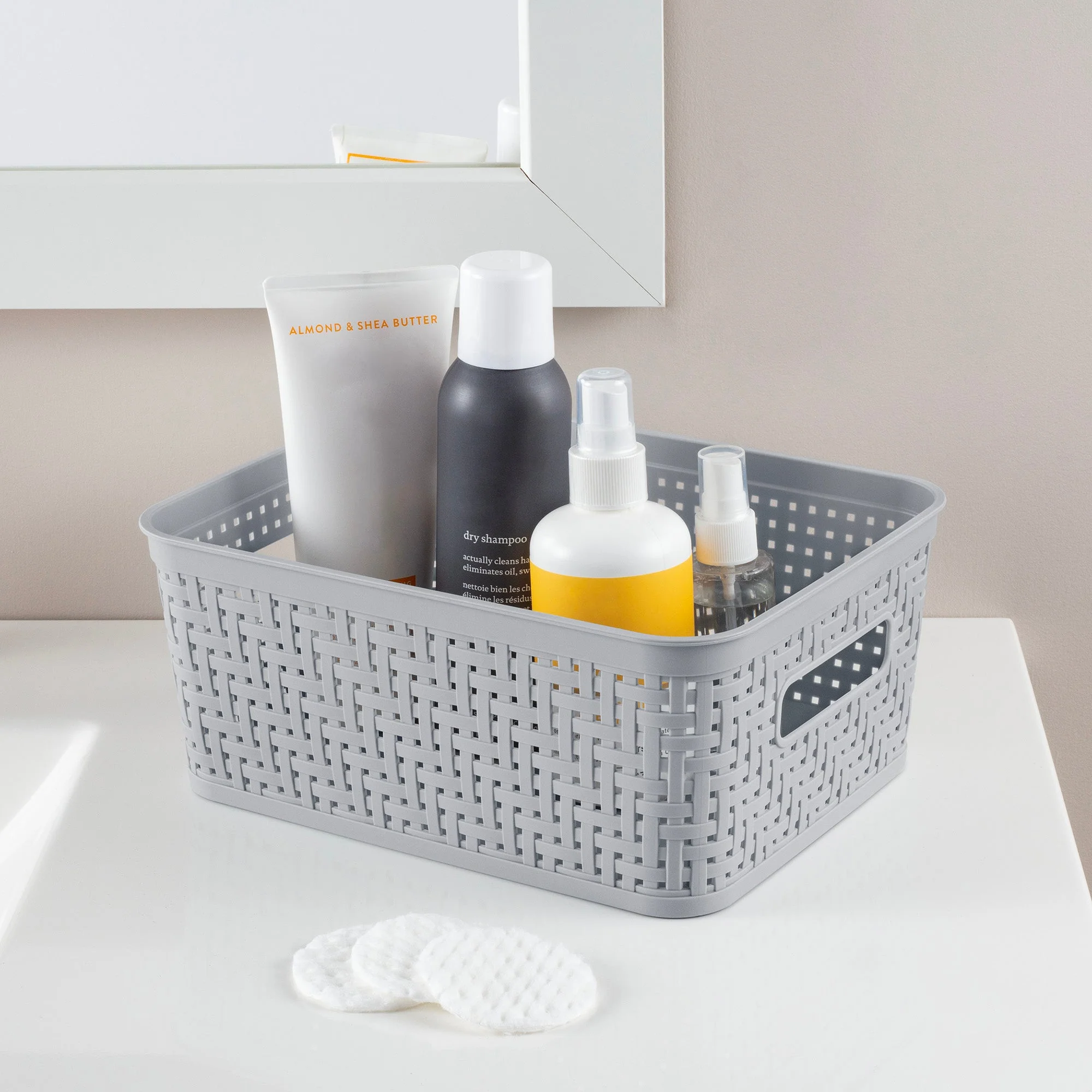 Sterilite 10x8x4.25 Inch Rectangular Short Basket for Home Organization (8 Pack) - Image 5