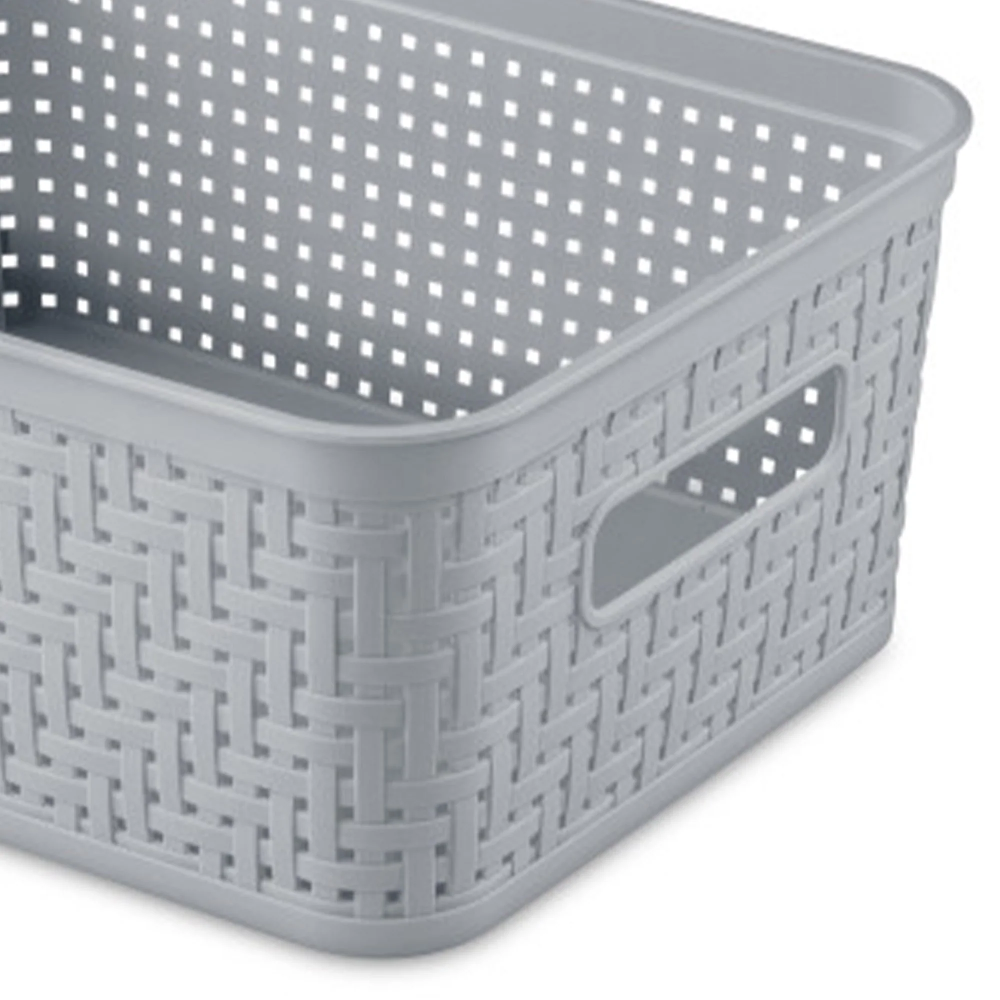 Sterilite 10x8x4.25 Inch Rectangular Short Basket for Home Organization (8 Pack) - Image 9