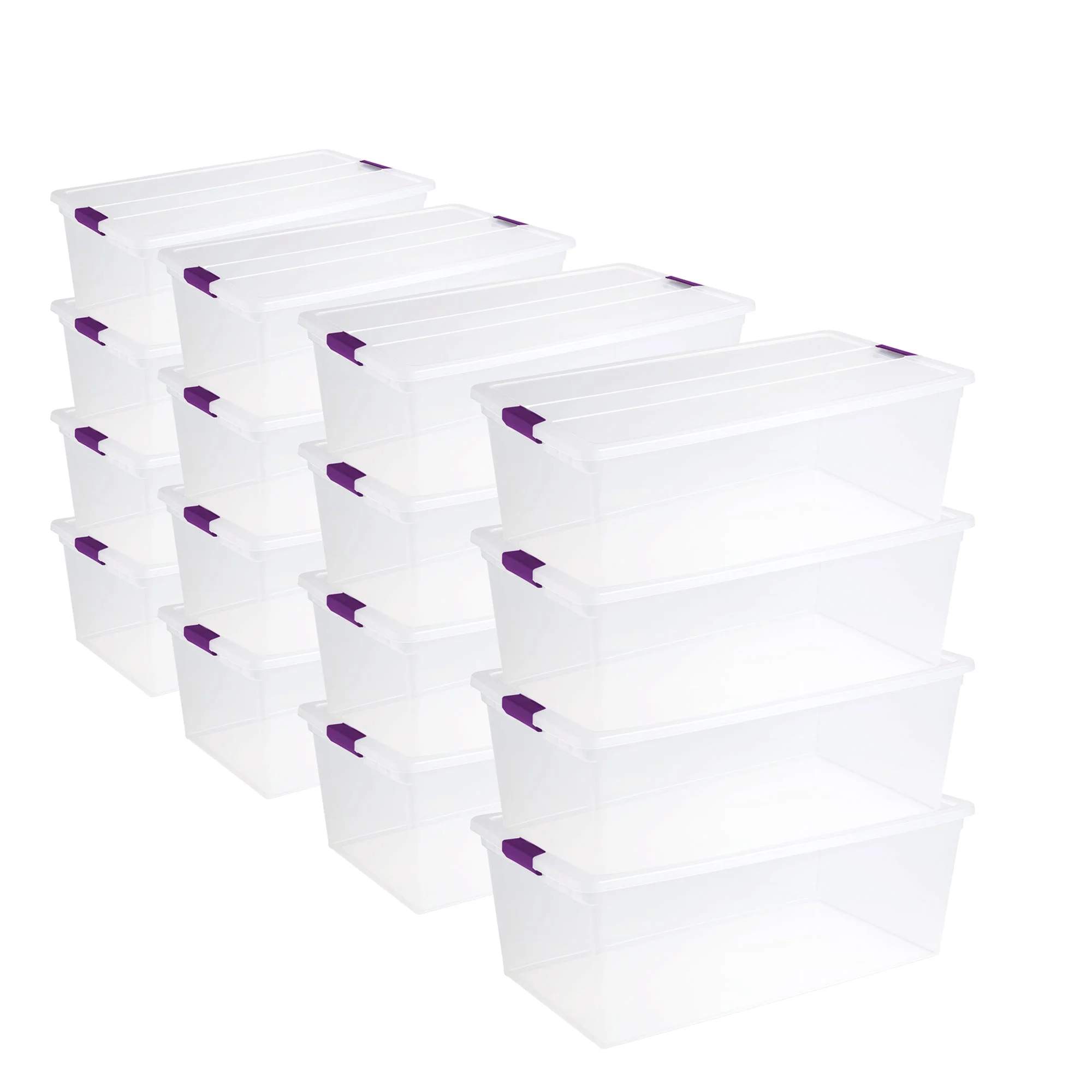 Sterilite 110 Qt Clear Storage Organization Box w/ Secure Latching Lid (16 Pack)