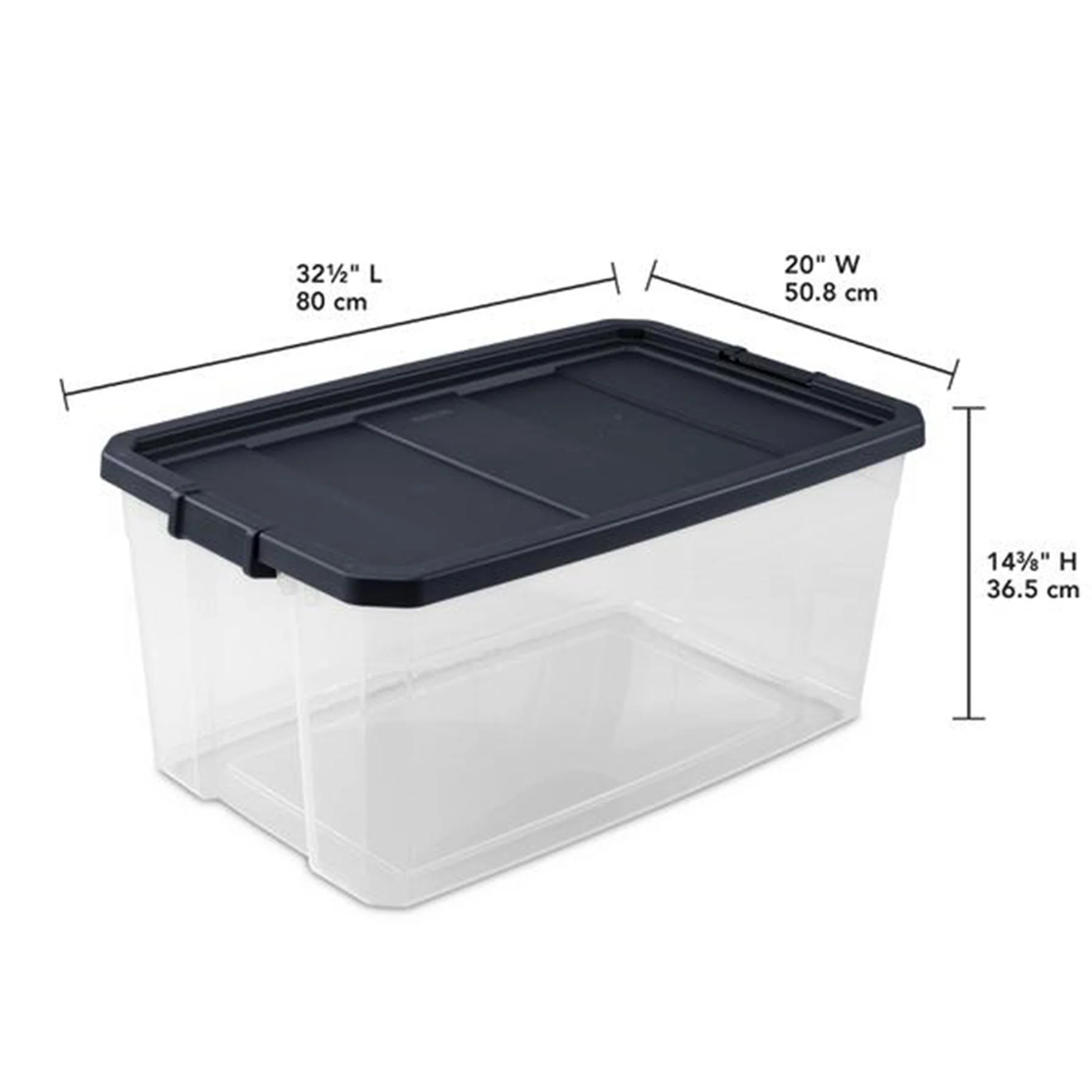 Sterilite 116 Qt Heavy Duty Box Stackable Storage Bin w/ Latching Lid (16 Pack) - Image 3