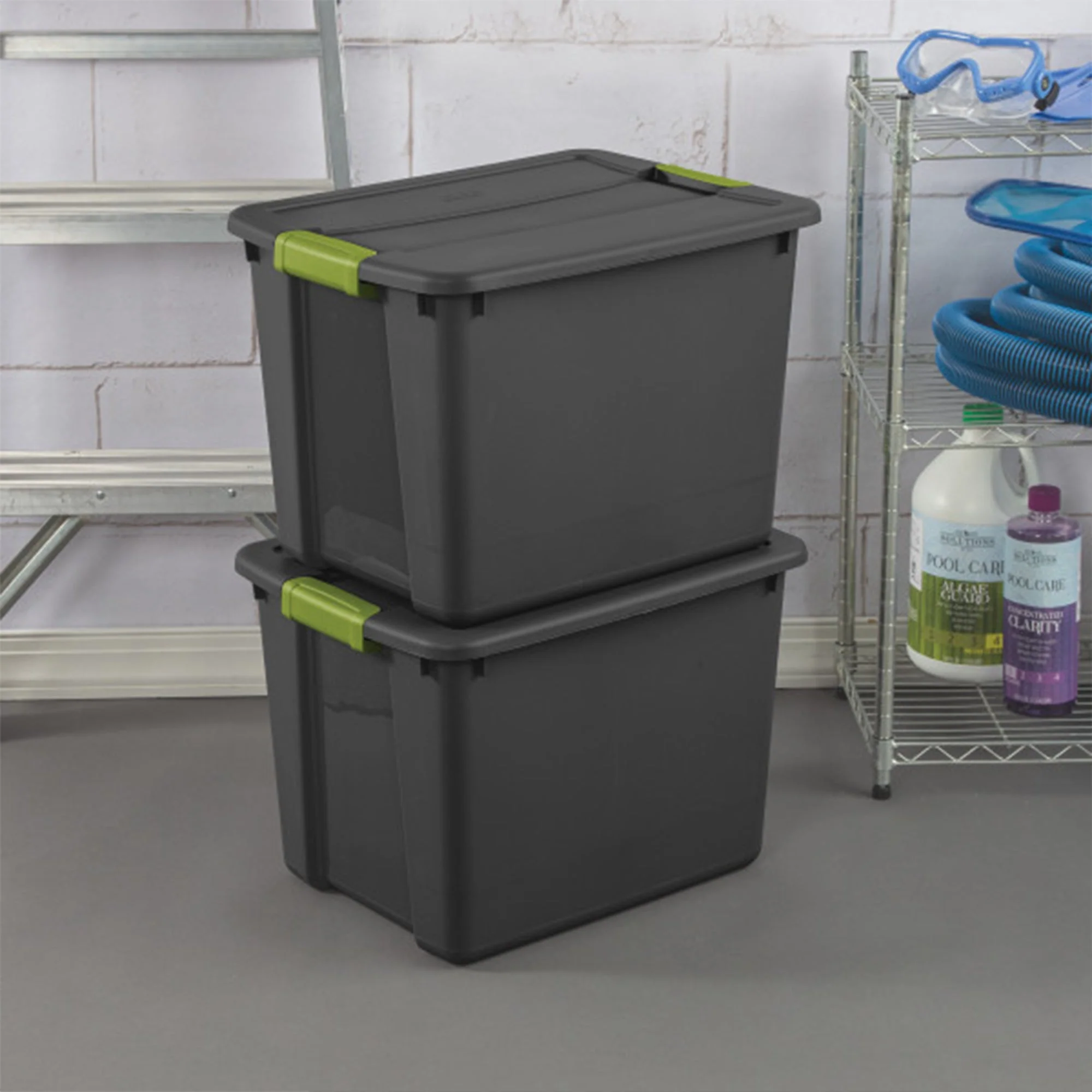 Sterilite 12 Gallon Versatile Rectangular Latch Tote w/ Handles, Gray (18 Pack) - Image 4