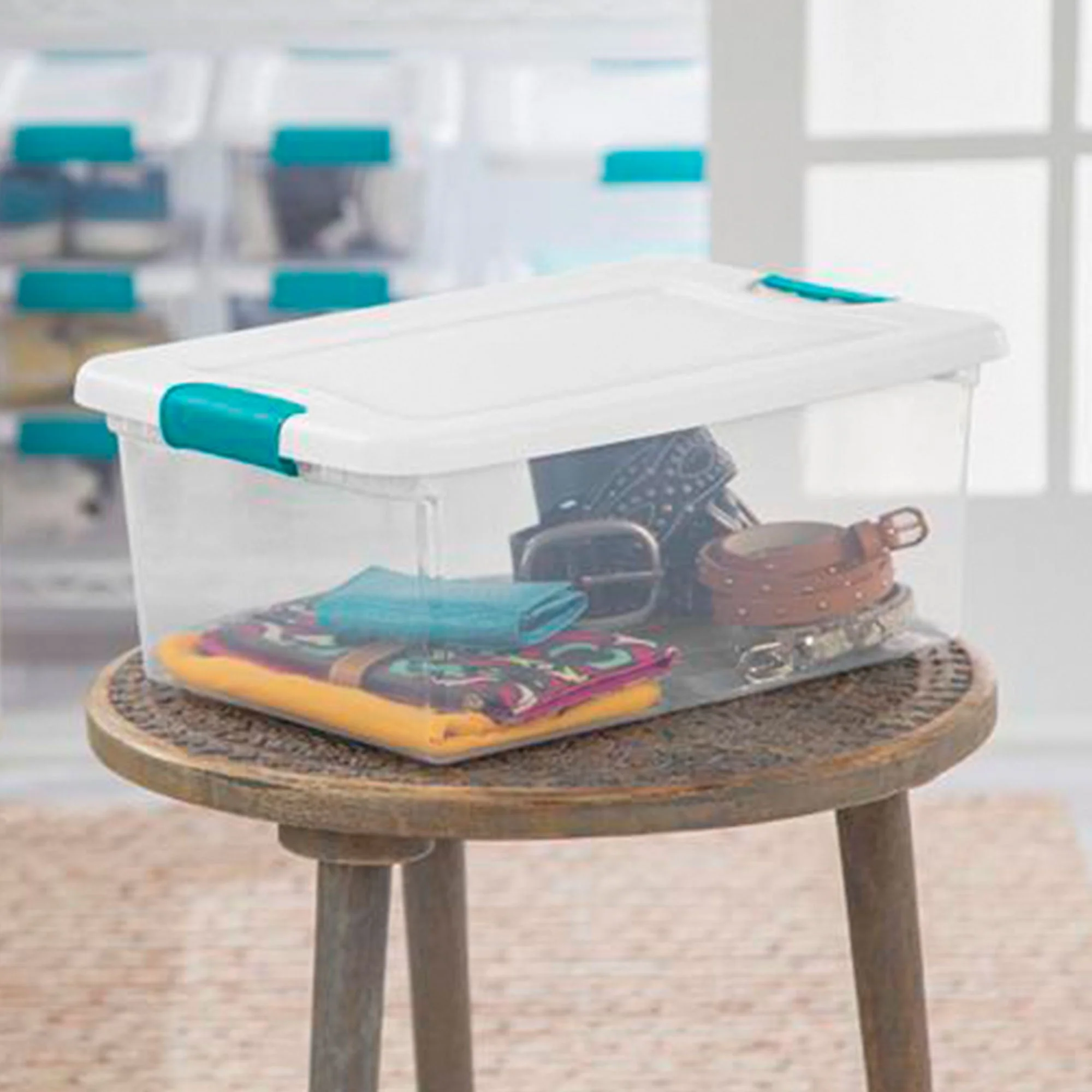 Sterilite 12 Pack 15-Qt & 6 Pack 25-Qt Stackable Clear Plastic Storage Bin w/Lid - Image 2