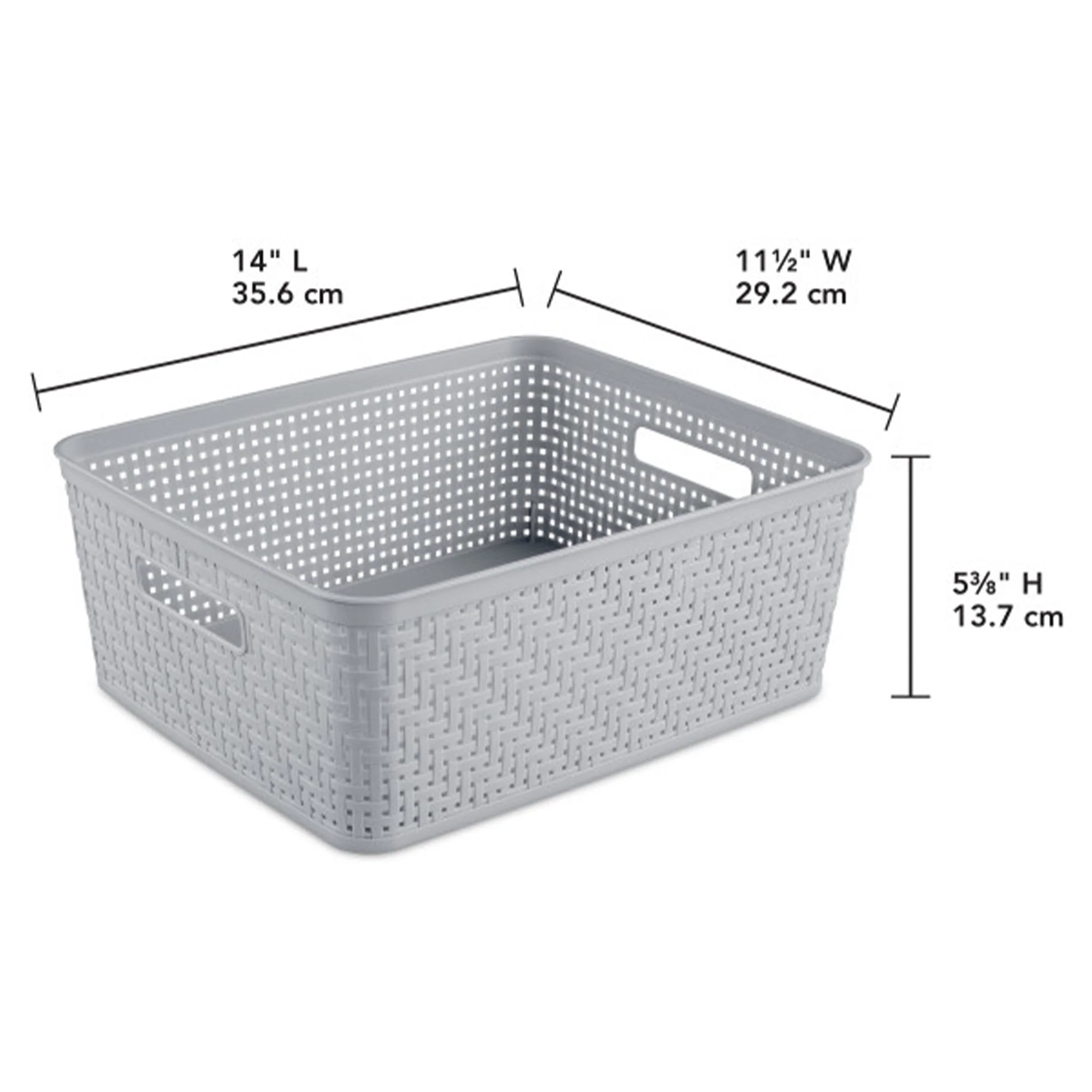 Sterilite 14'' x 11.5'' x 5'' Woven Rectangular Short Basket Organizer (18 Pack) - Image 3