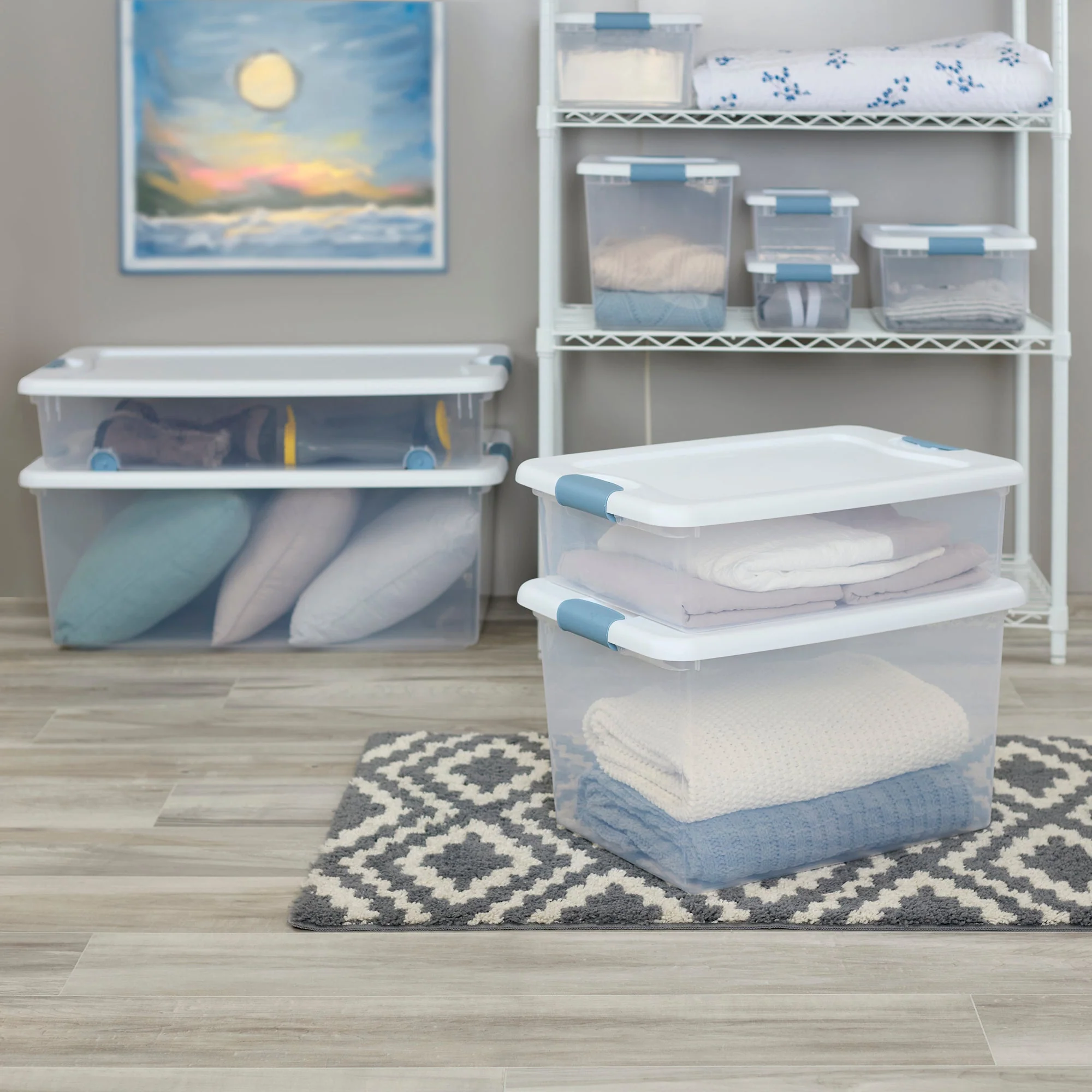 Sterilite 15 Quart Latching Storage Box, Stackable Bin with Latch Lid, 12 Pack - Image 8