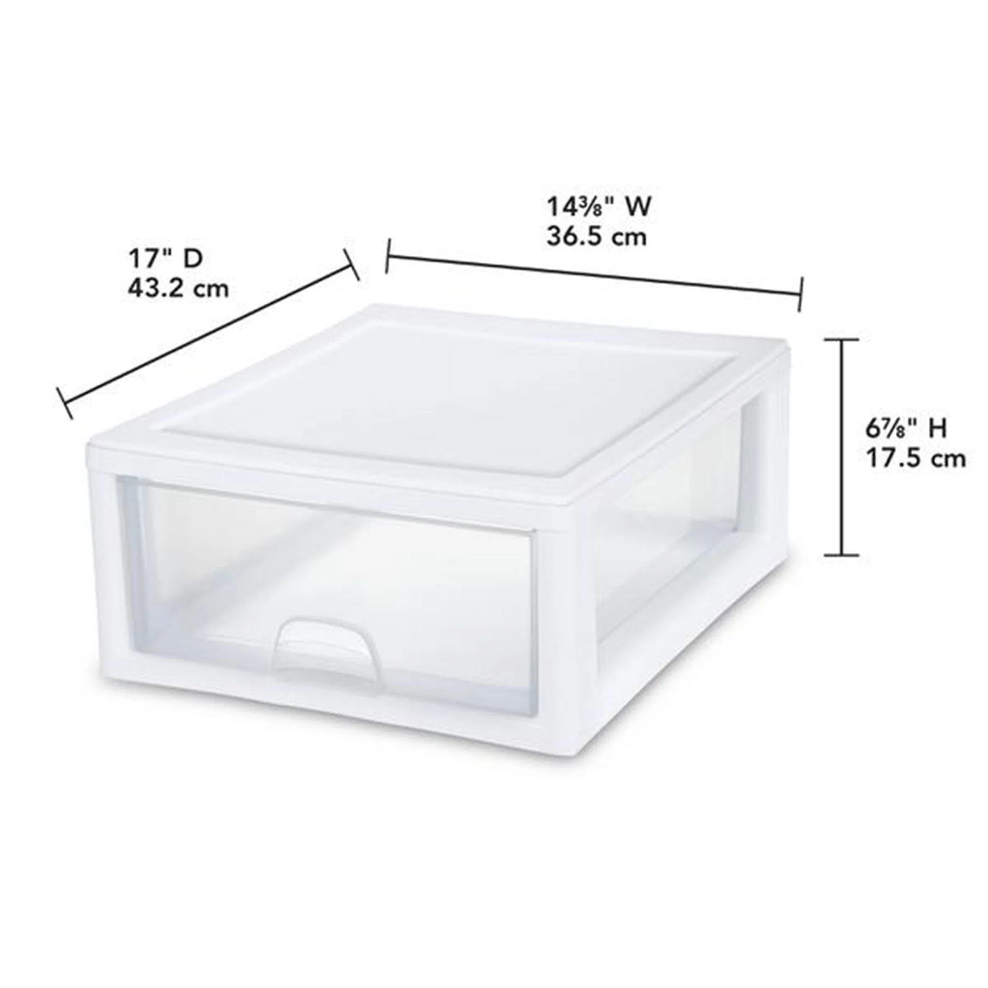 Sterilite 16 Quart Clear Plastic Stacking Storage Drawer Container Box, 6 Pack - Image 2