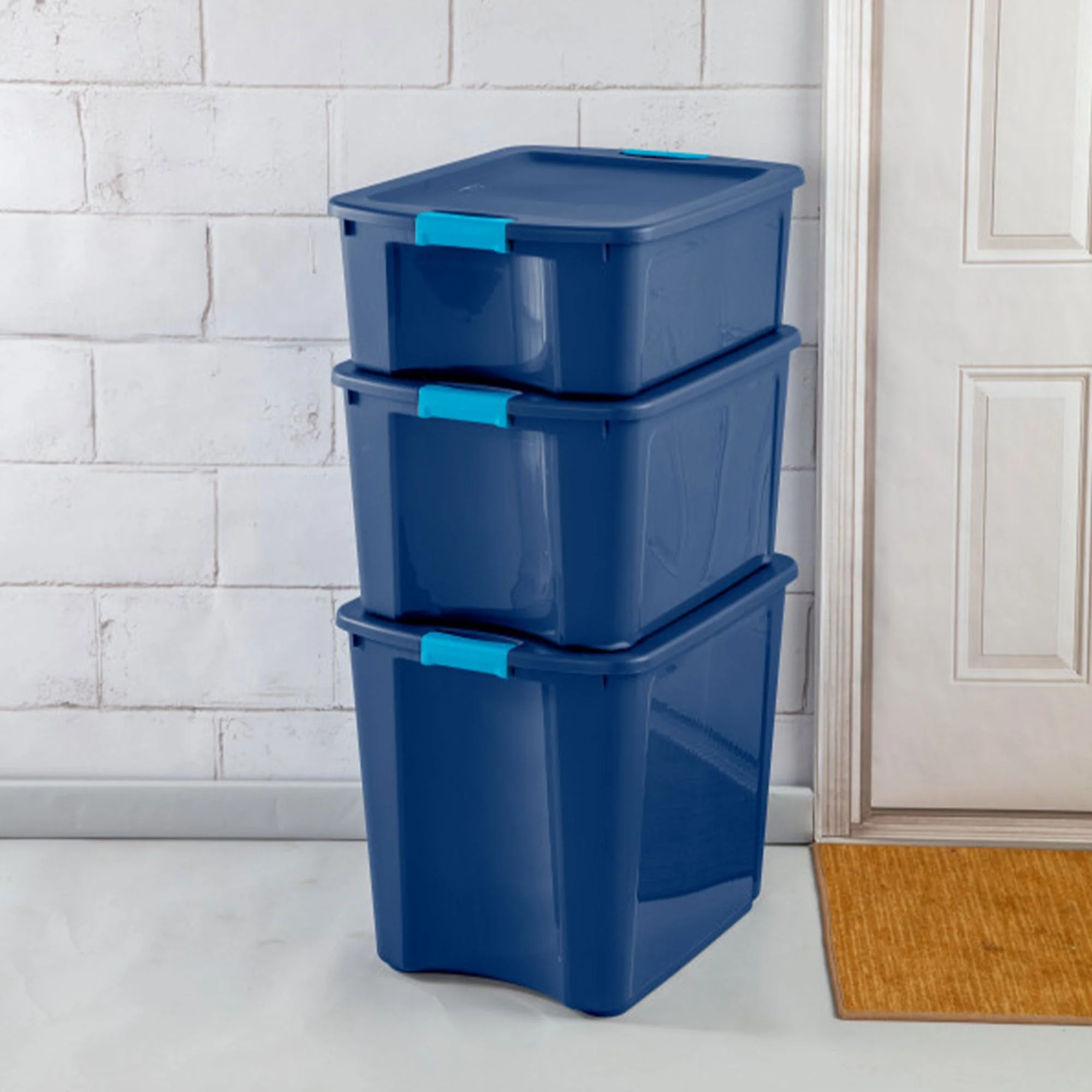 Sterilite 18 Gal Latch and Carry, Stackable Storage Bin w/ Latching Lid, 18 Pack - Image 6