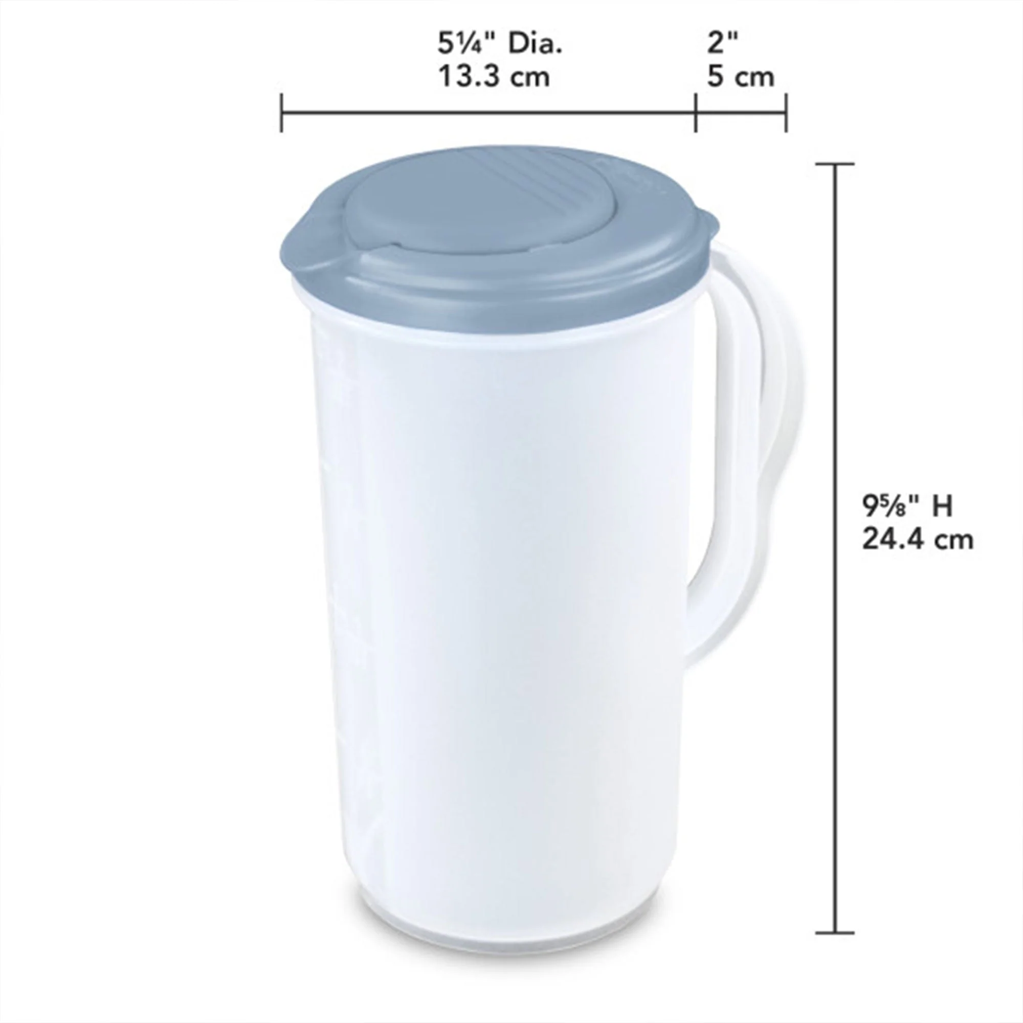 Sterilite 2 Quart, 64oz Clear Plastic Flip Top Pour Pitcher with Lid (18 Pack) - Image 2