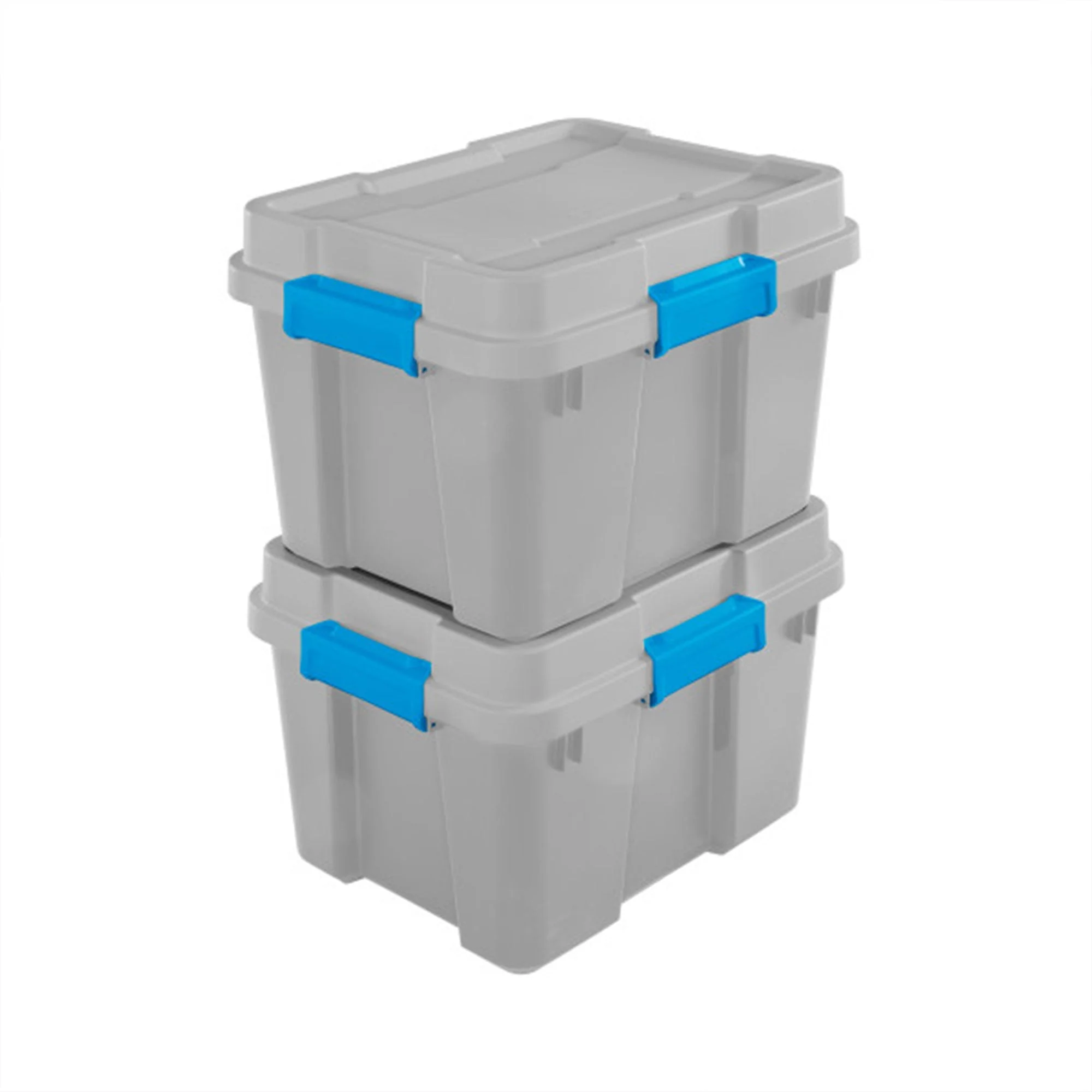 Sterilite 20 Gallon Plastic Home Storage Container Tote Box, Gray/Blue (12 Pack) - Image 6