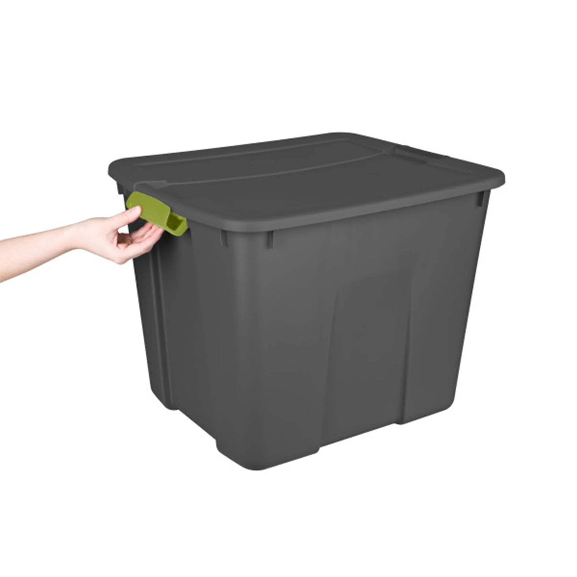 Sterilite 20 Gallon Stackable Plastic Storage Tote Bin with Lid, Gray (12 Pack) - Image 7