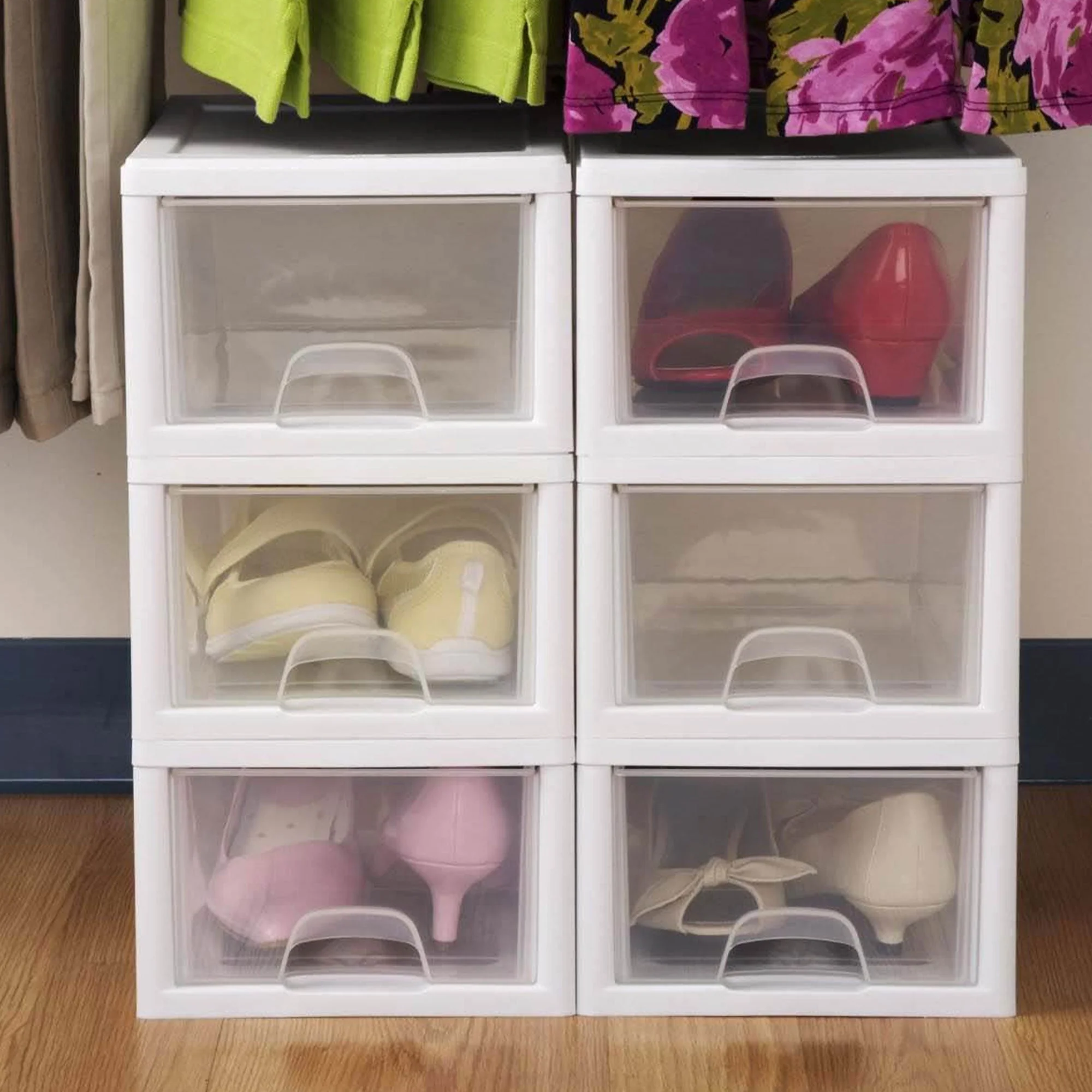 Sterilite 20518006 Stackable Small Drawer White Frame & See-Through (18 Pack) - Image 5