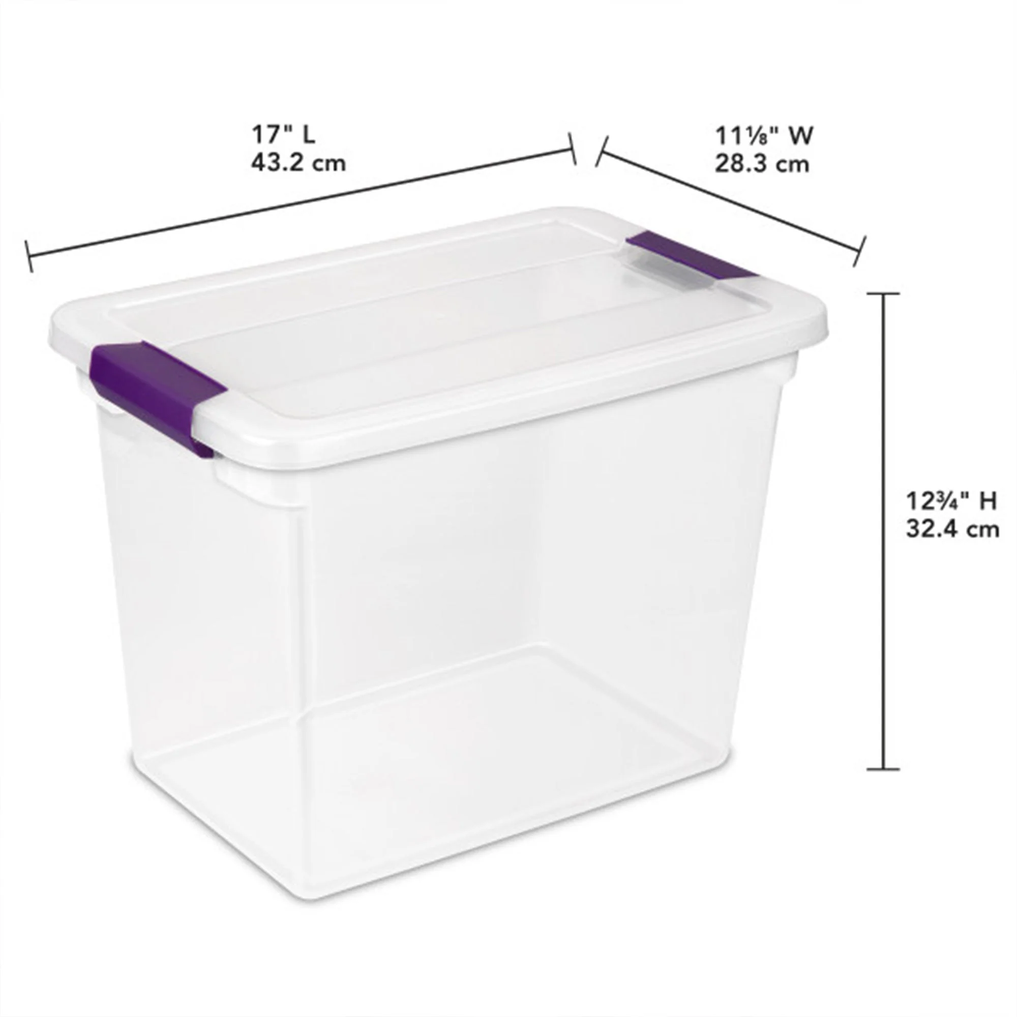 Sterilite 27 Qt ClearView Latch Storage Stackable Bin with Latching Lid, 6 Pack - Image 2