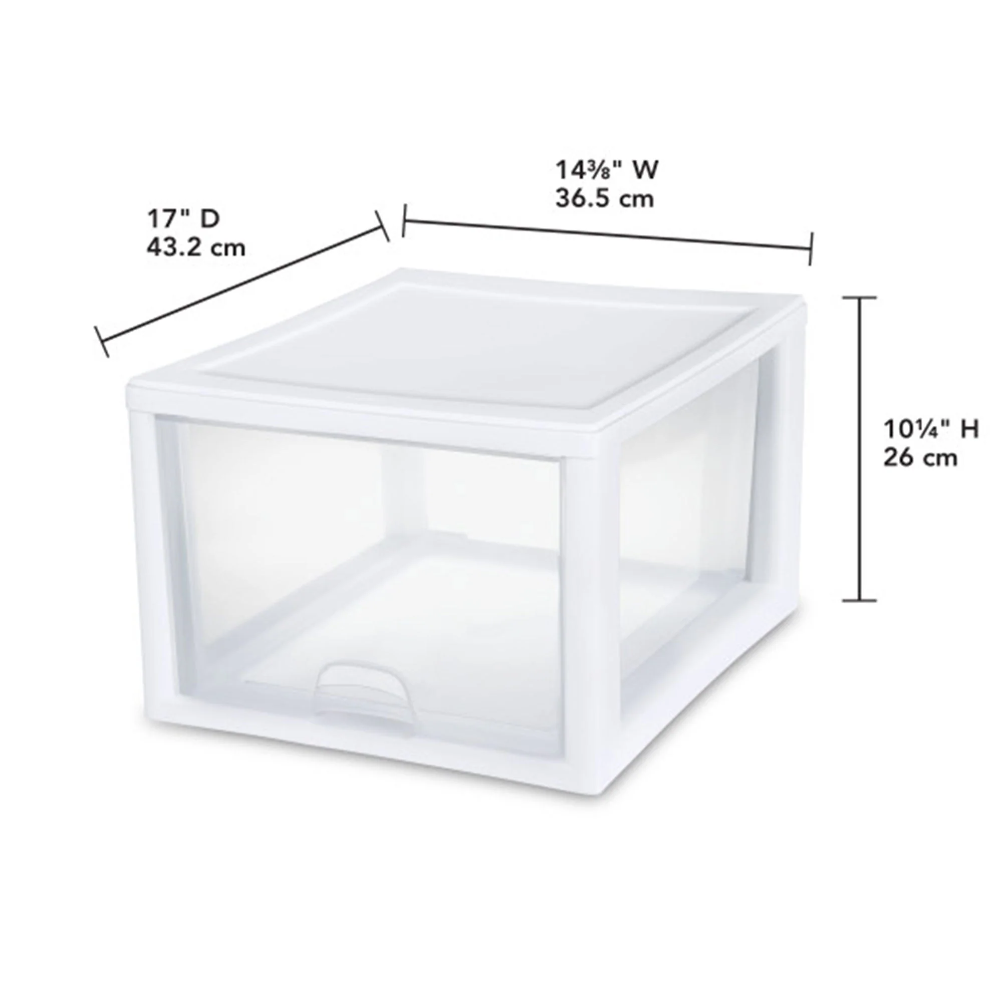 Sterilite 27 Quart Stacking Storage Drawer, Stackable Plastic Bin Drawer, 4 Pack - Image 3