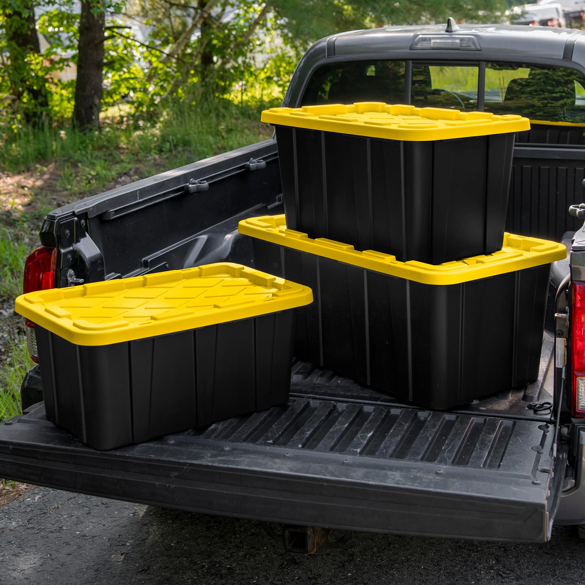 Sterilite 38 Gallon Industrial Stackable Storage Tote Lidded Containers, 4 Pack - Image 9