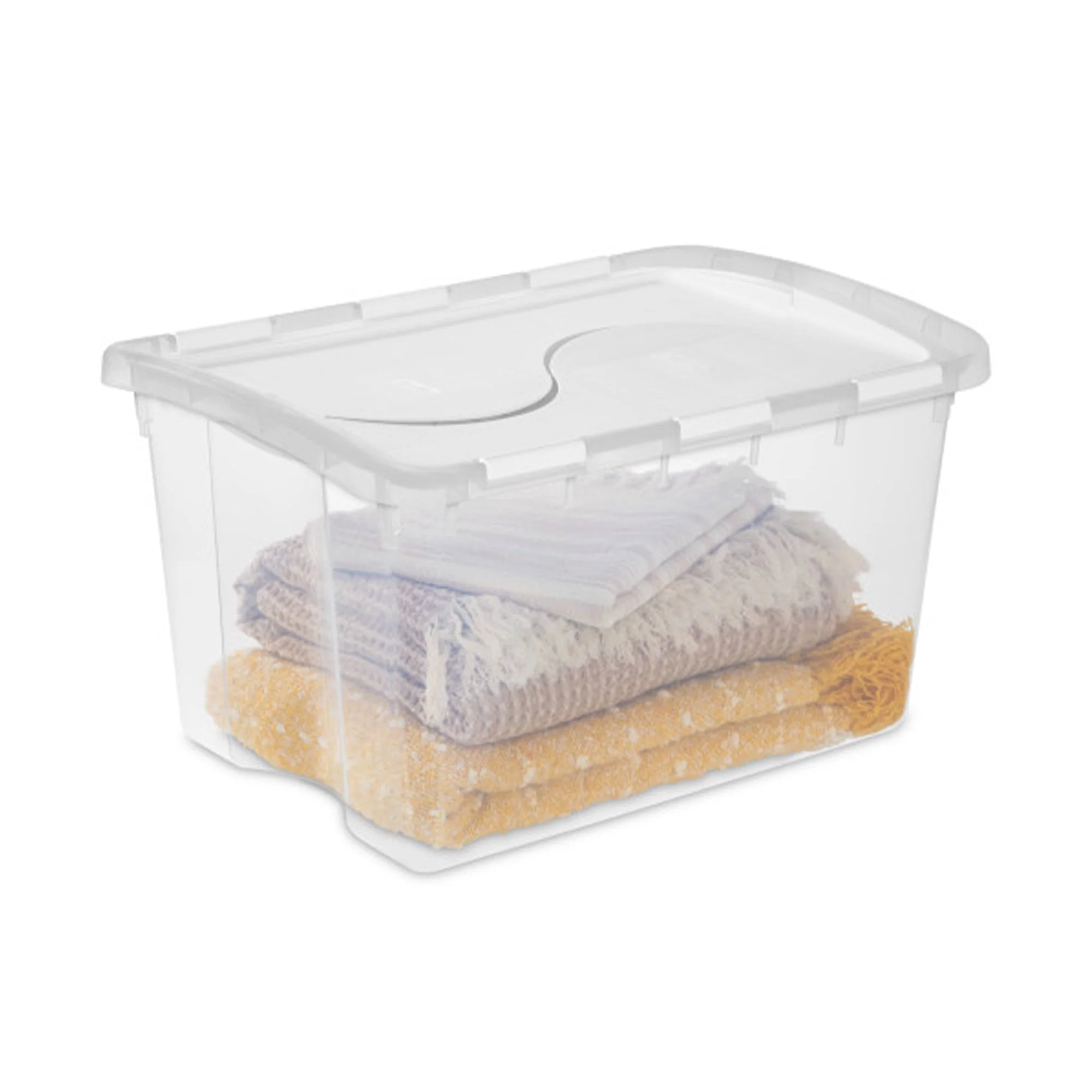 Sterilite 48 Qt Hinged Lid Storage Box Plastic Stackable Bin with Lid, 18 Pack - Image 8