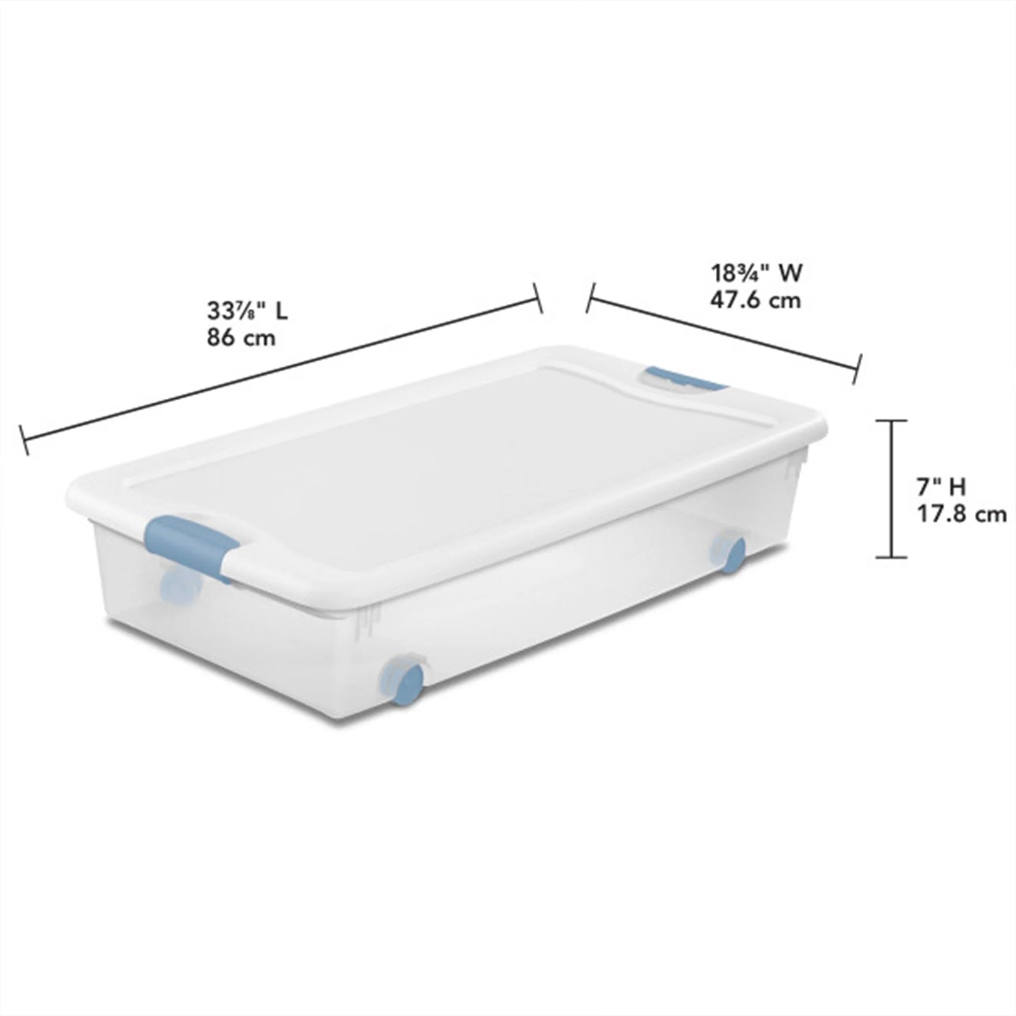 Sterilite 56 Quart Latching Stackable Wheeled Storage Container w/ Lid, (8 Pack) - Image 2