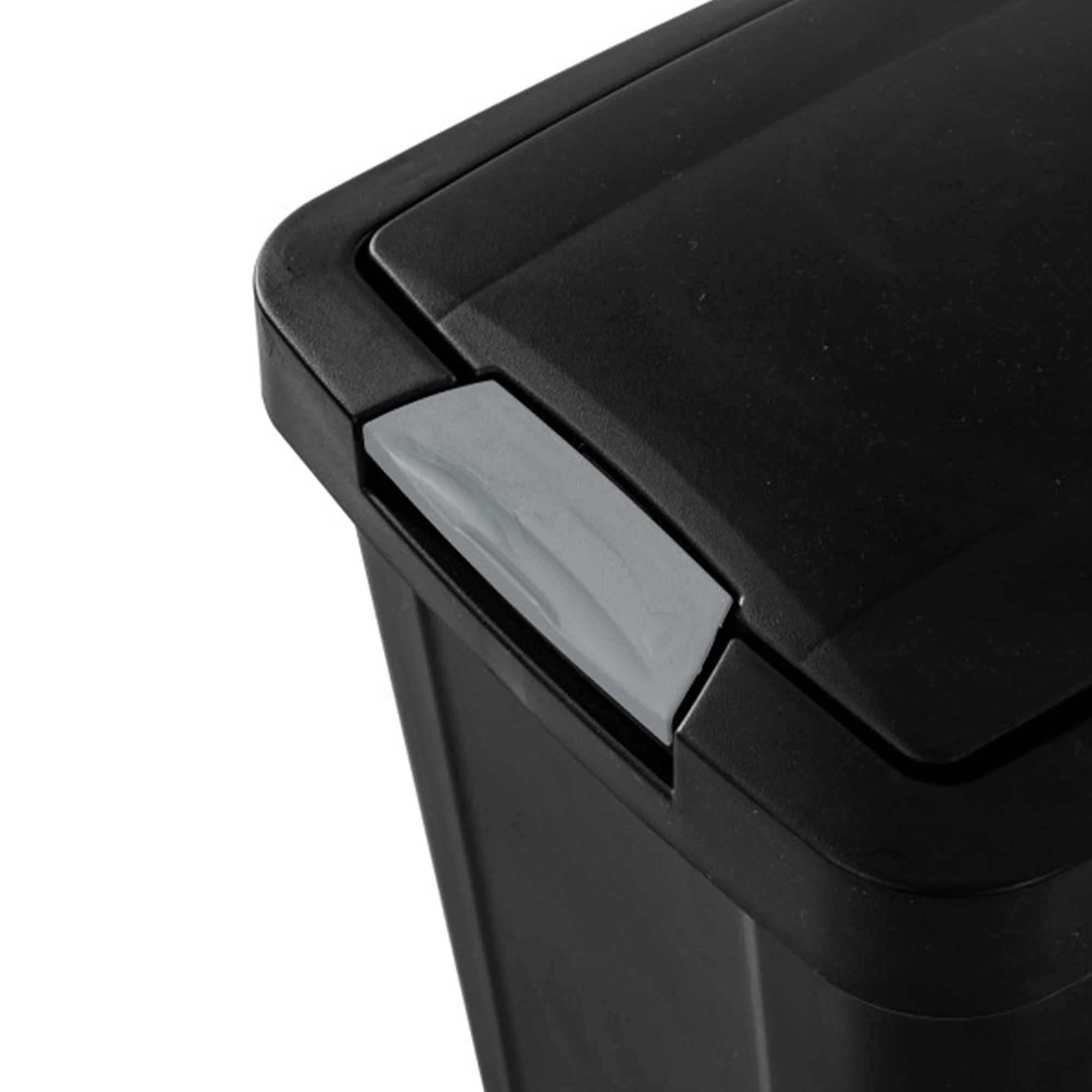 Sterilite 7.5 Gallon TouchTop Wastebasket with Titanium Latch, Black (12 Pack) - Image 9