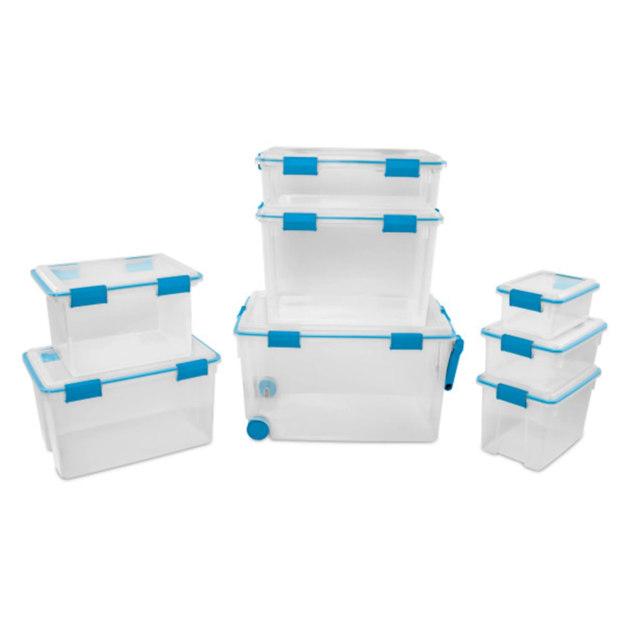 Sterilite 7.5 Quart Clear Plastic Home Storage Box with Latching Lids, (18 Pack) - Image 7