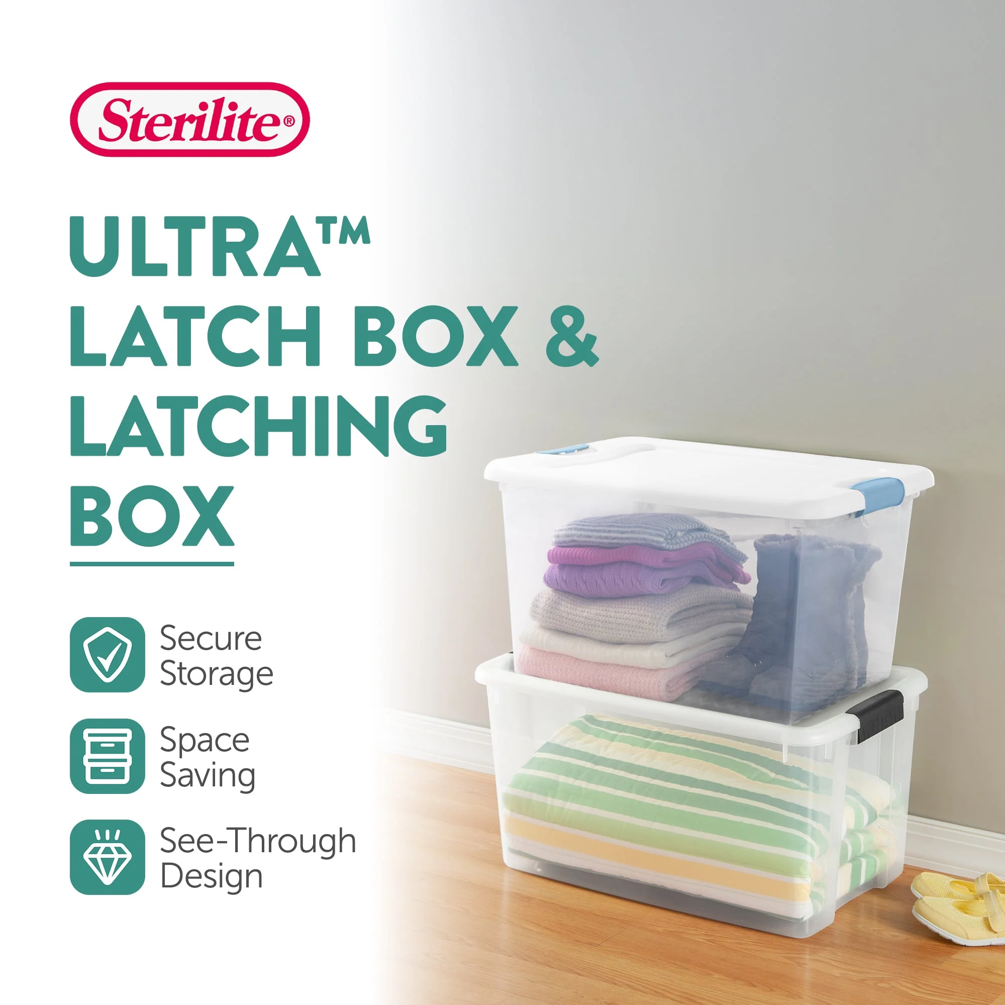 Sterilite 70 Quart Ultra Latch Storage Box (4 Pack) & 64 Qt. Container (6 Pack) - Image 4