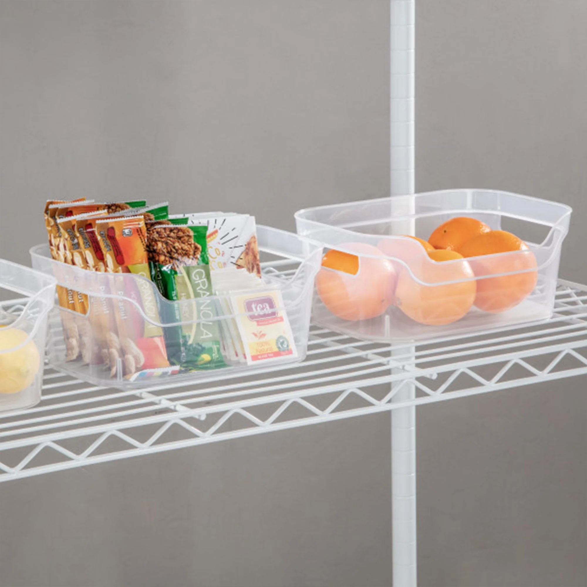 Sterilite 9.5 x 6.5 x 4 Inch Clear Open Storage Bin with Carry Handles (32 Pack) - Image 4