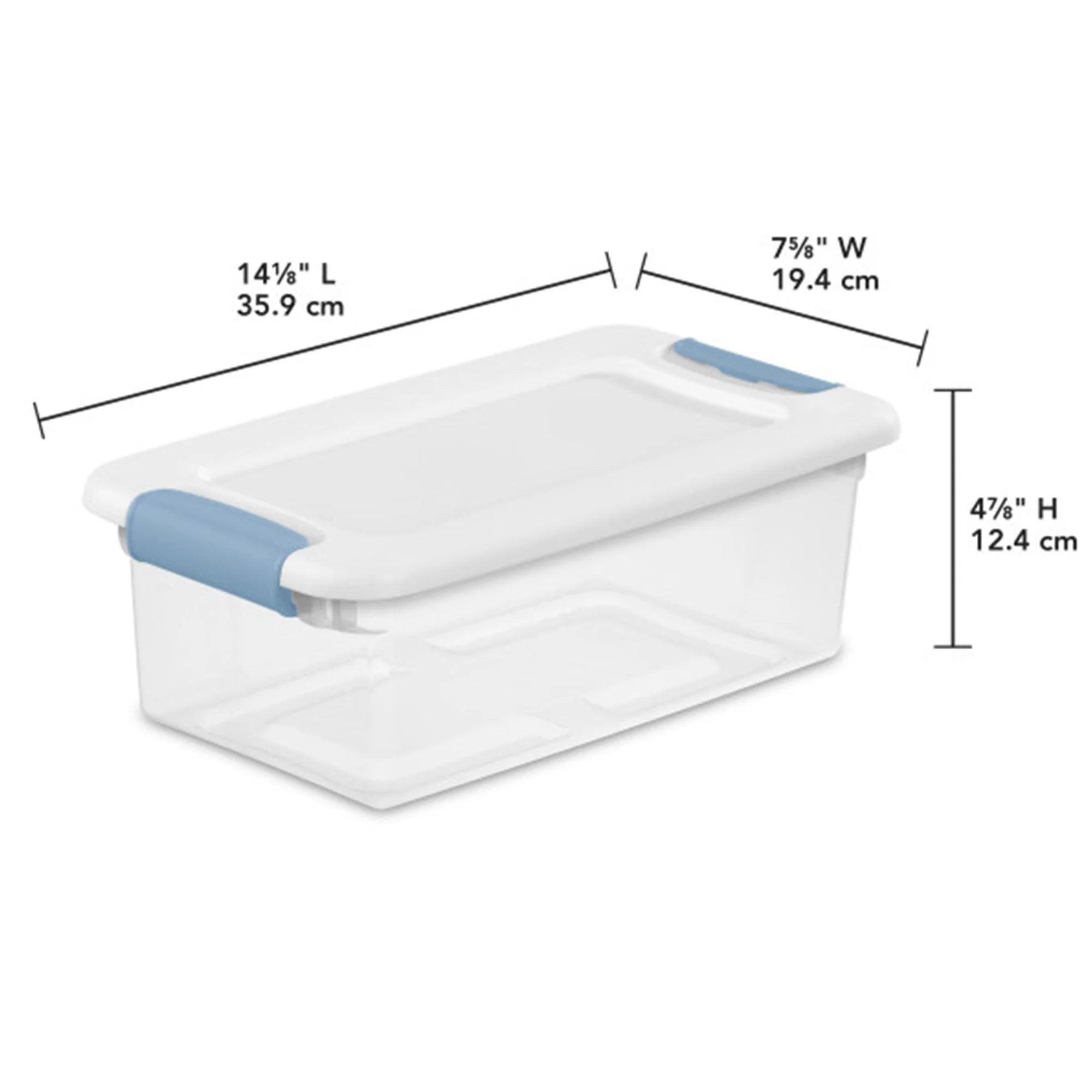 Sterilite Clear Plastic 6 Quart Storage Box Container with Latching Lid, 24 Pack - Image 2