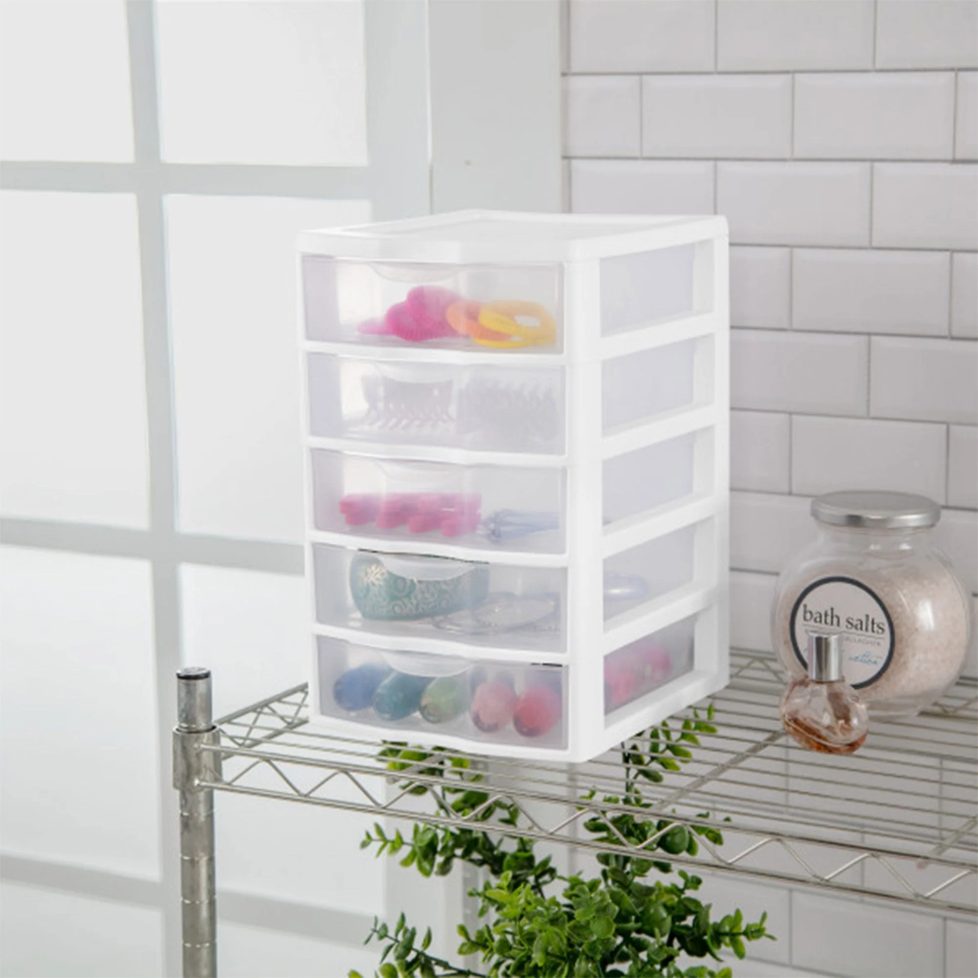 Sterilite Clearview Small Plastic 5 Drawer Desktop Storage Bin System, 16 Pack - Image 4