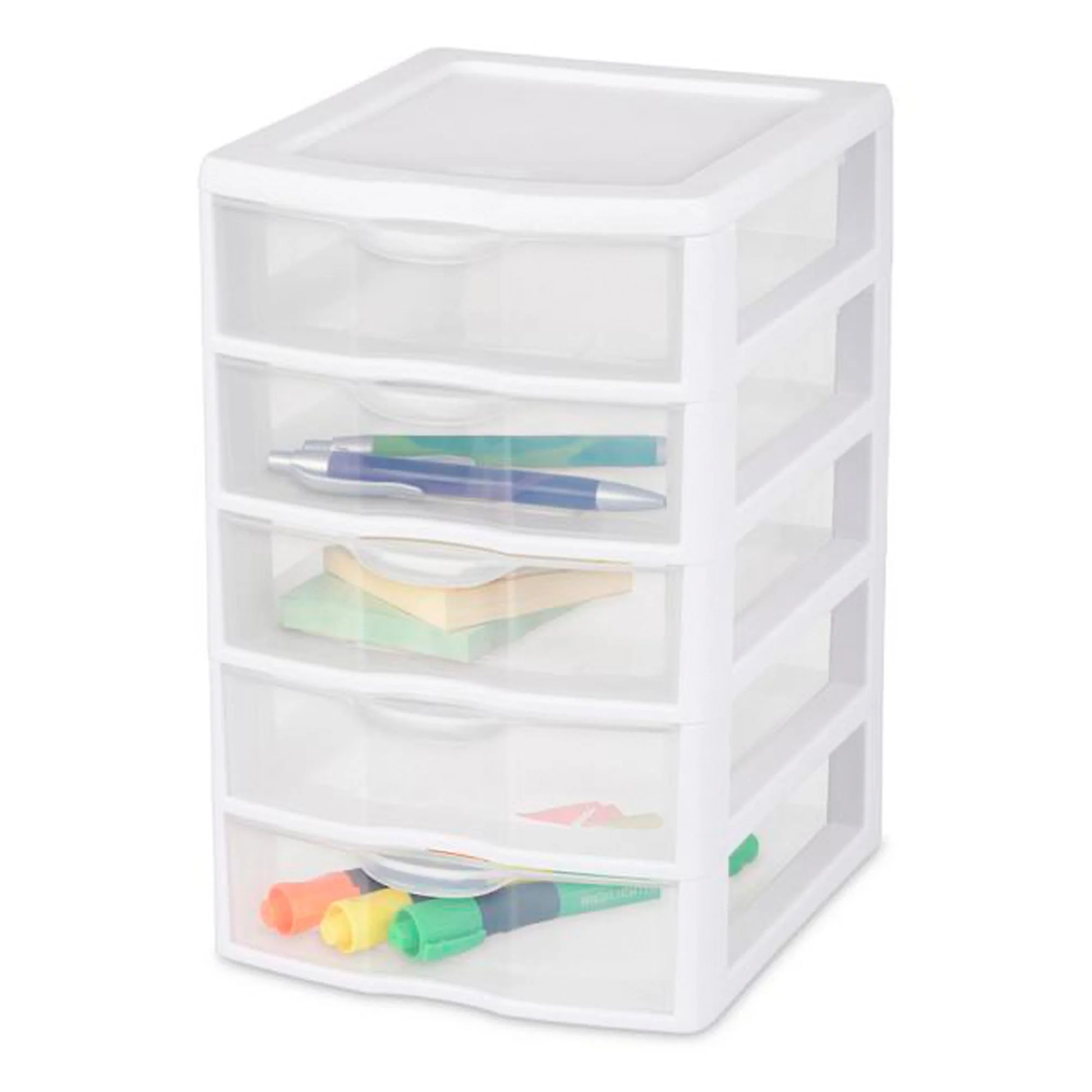 Sterilite Clearview Small Plastic 5 Drawer Desktop Storage Bin System, 16 Pack - Image 9