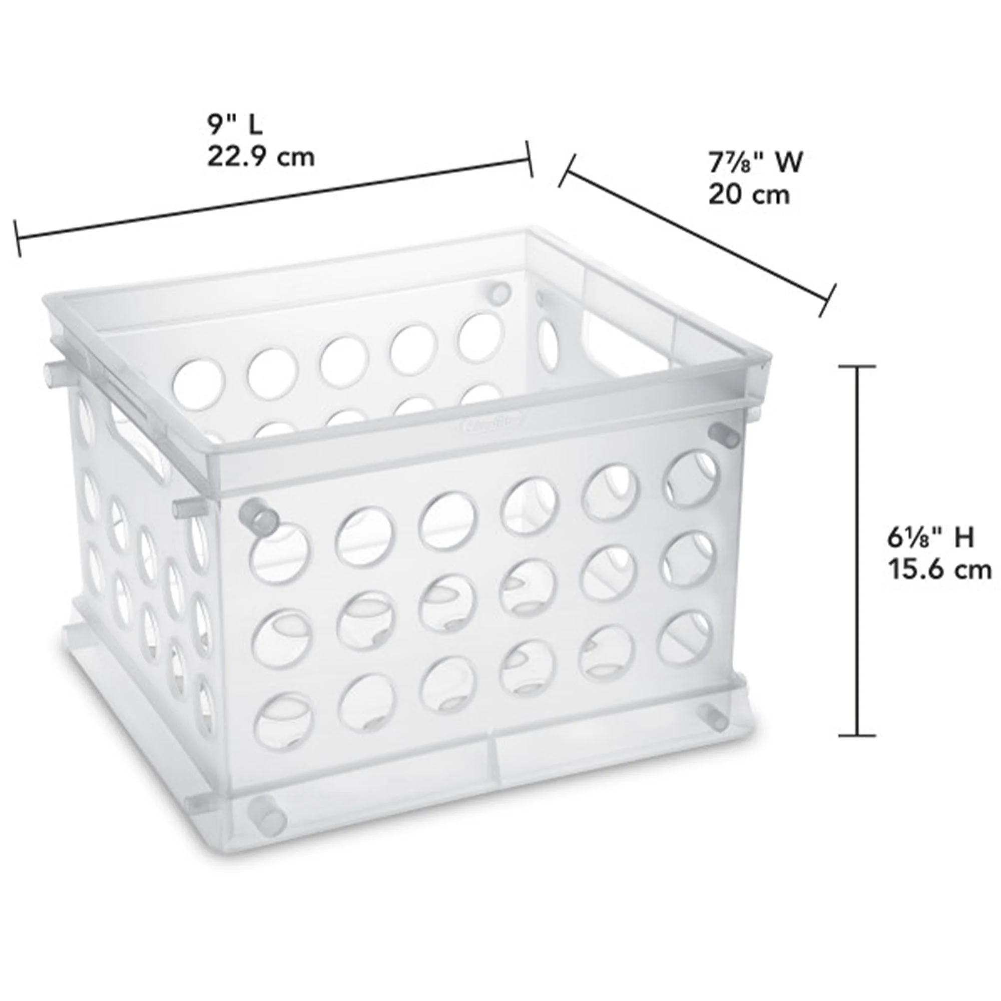 Sterilite Convenient Mini Square Small Storage Organizing Crate, Clear (12 Pack) - Image 2