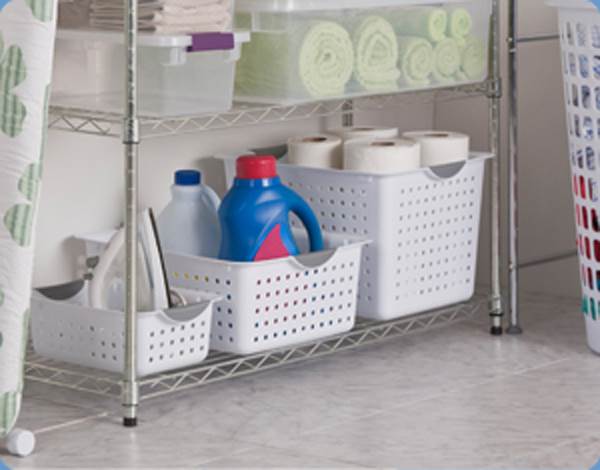 Sterilite Deep & Medium Ultra Plastic Storage Bin Organizer Basket Pair (6 Pack) - Image 4