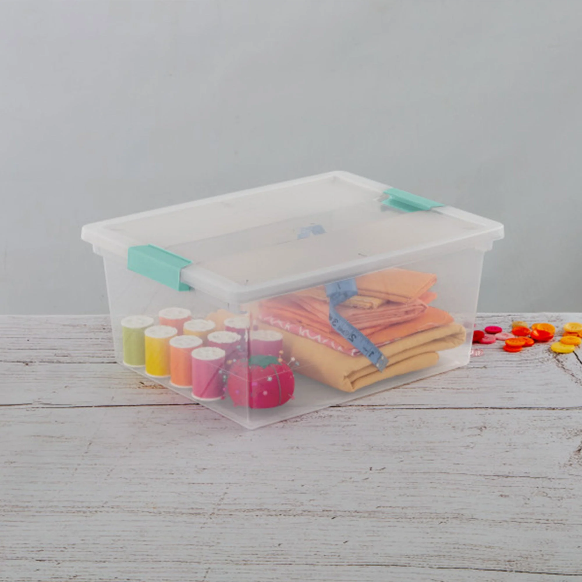 Sterilite Deep Plastic Stackable Storage Bin w/ Clear Latch Lid, Clear (4 Pack) - Image 8