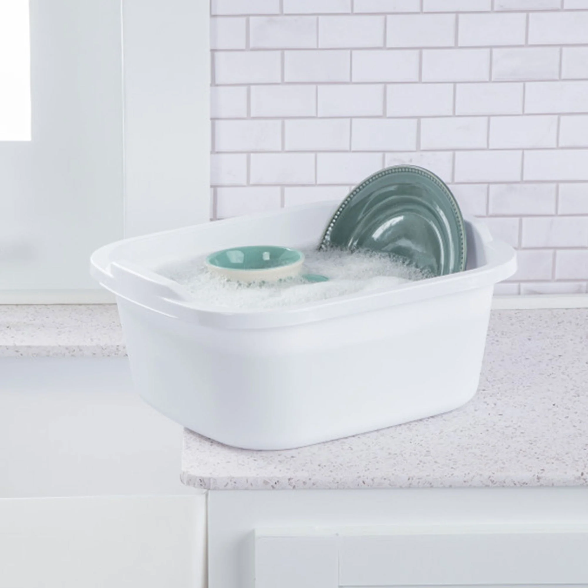 Sterilite Durable Reinforced Plastic 12 Quart Kitchen Dishpan, White (24 Pack) - Image 3