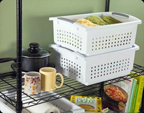 Sterilite Large Plastic Stacking Closet Organizer and Storage Basket (6 Pack) - Image 3