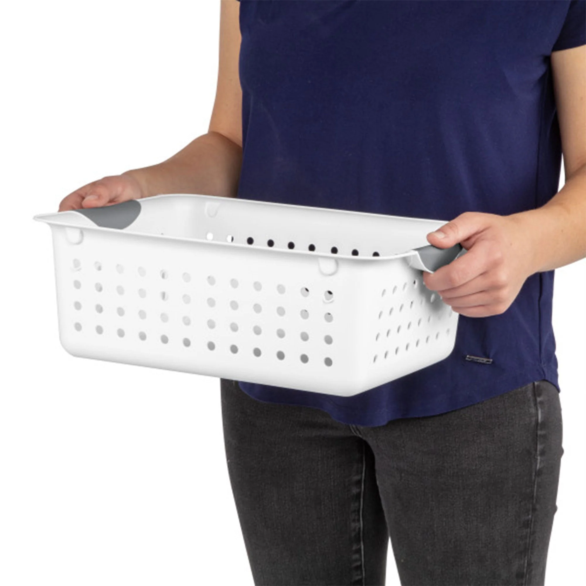 Sterilite Medium Ultra Plastic Storage Organizer Basket with Handles, (18 Pack) - Image 9