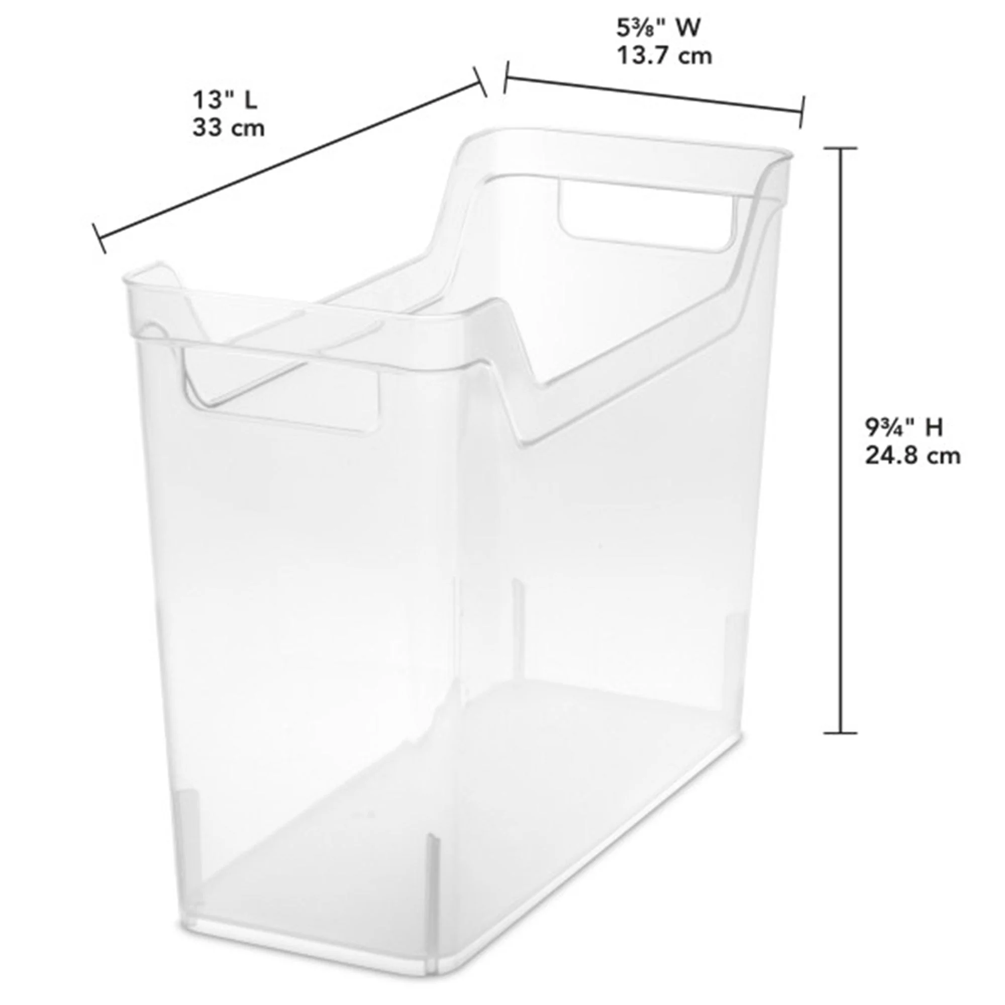 Sterilite Narrow Shelf Home Storage Organizing Plastic Container, 6 Pack, Clear - Image 2